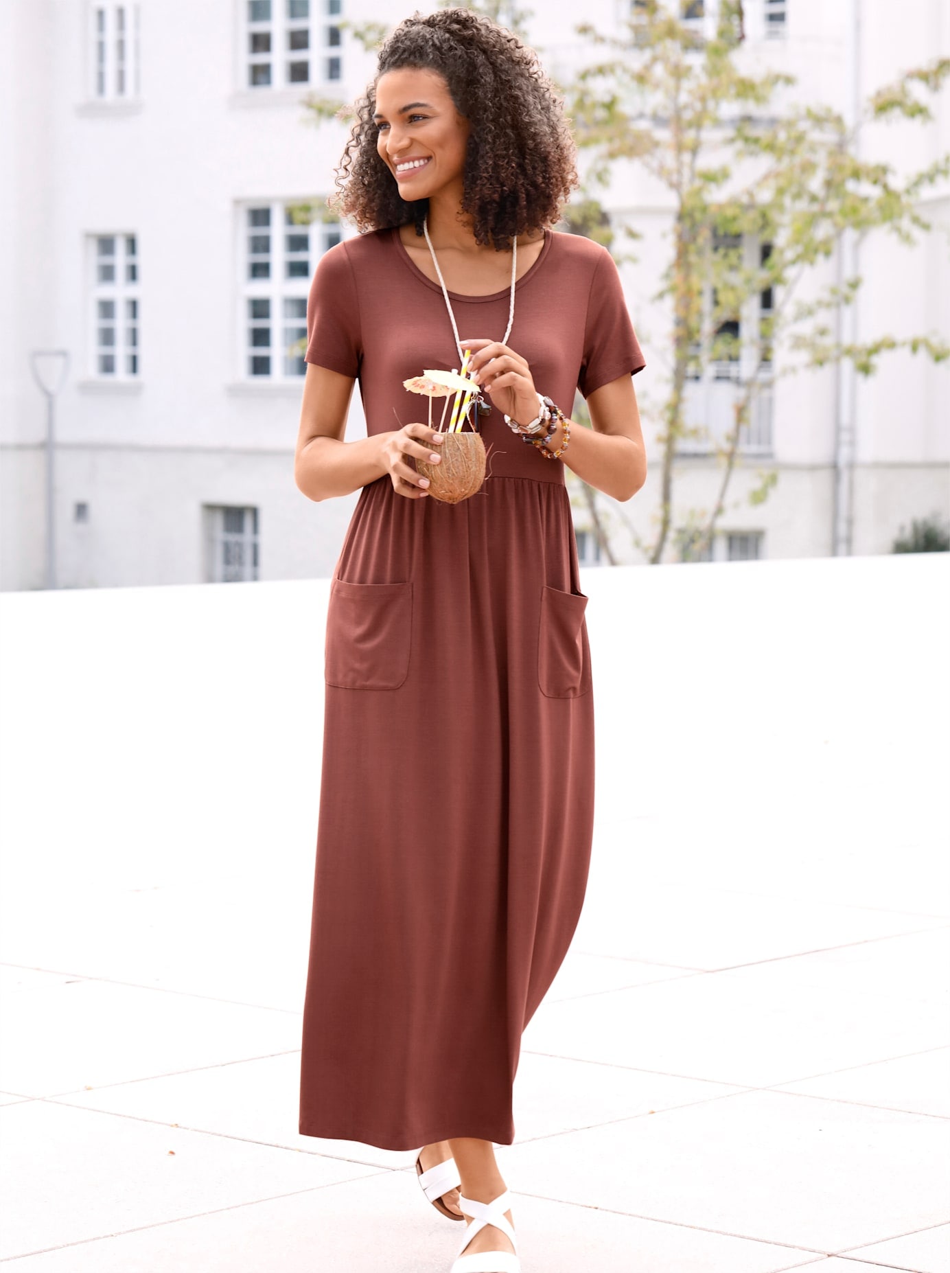 Casual Looks Jerseykleid "Jersey-Kleid" aufgesetzte Taschen