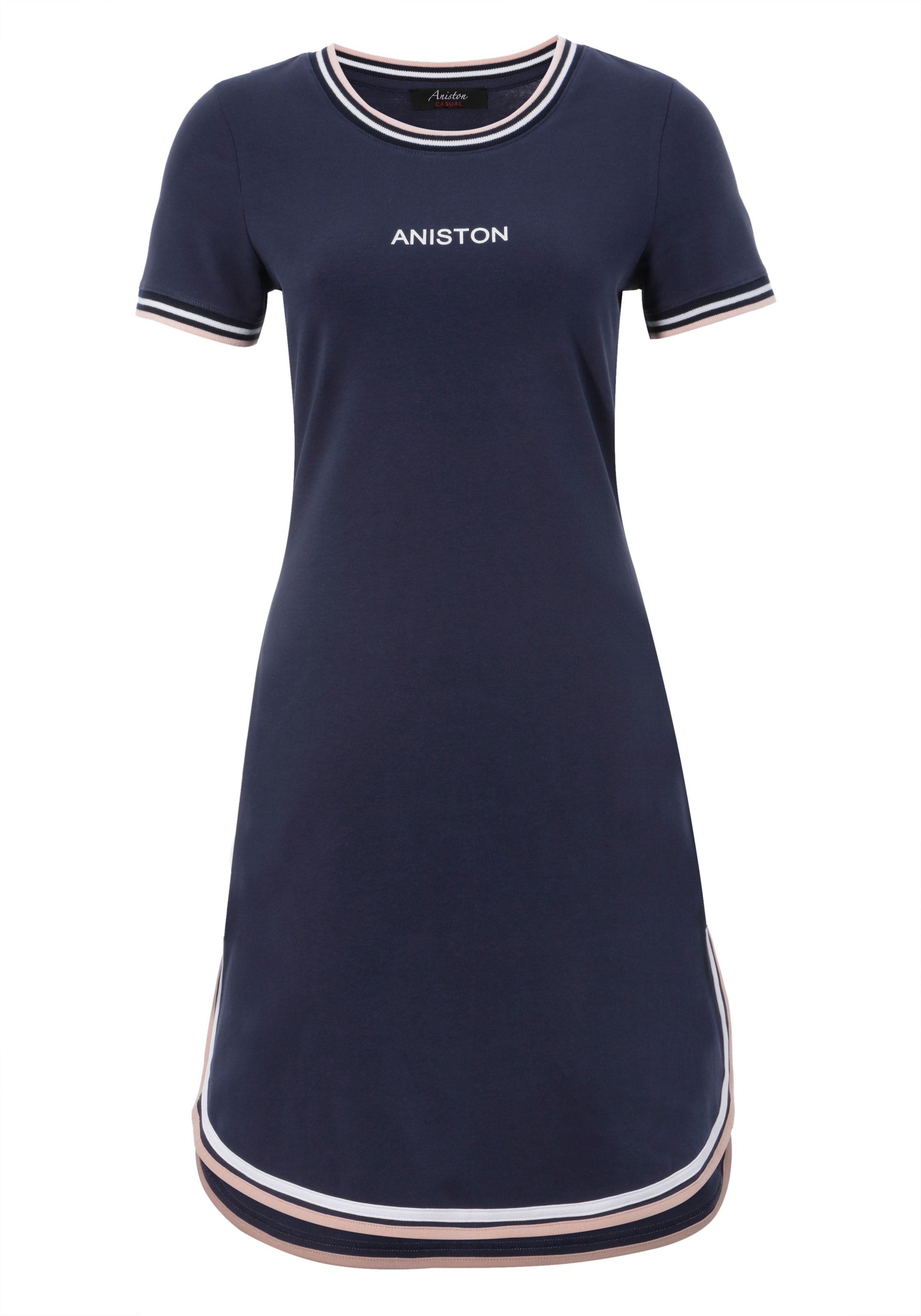 Aniston CASUAL Jerseykleid, mit raffiniertem Saum