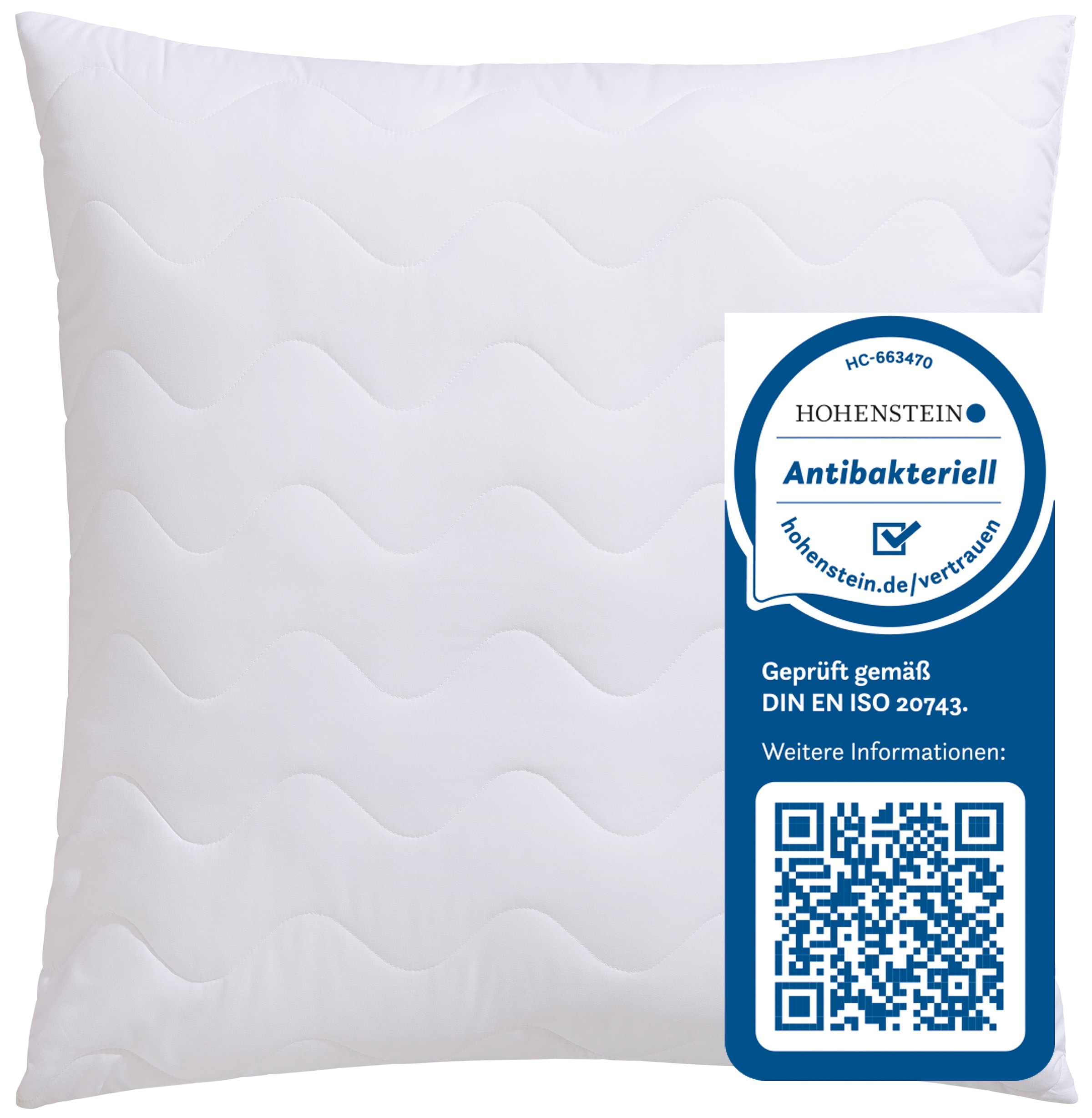 Image of Jekatex Microfaserkissen "Antibac" Füllung: 100% Polyesterkugeln (antibakteriell) 1 oder 2-tlg., 1 Stk. tlg. Kopfkissen 40x80, 80x80 cm, im Einzel- oder Doppelpack