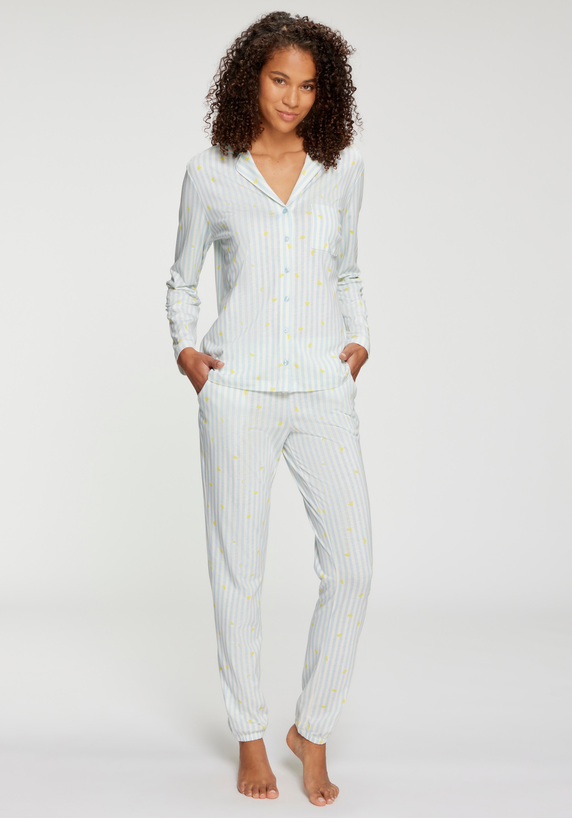 Vivance Dreams Haut de pyjama mit süssem Streifen- und Früchtedruck