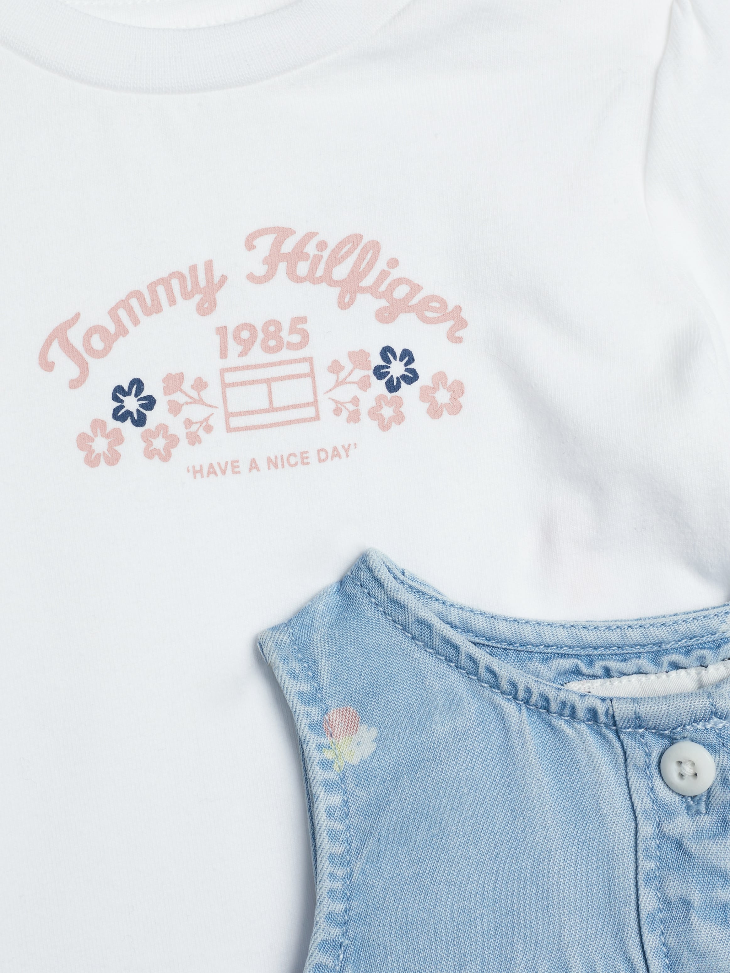 Tommy Hilfiger Shirt & Rock »FLOWER ALLOVER DRESS SET«, Baby bis 2 Jahre, Logodruck, Blümchenprint