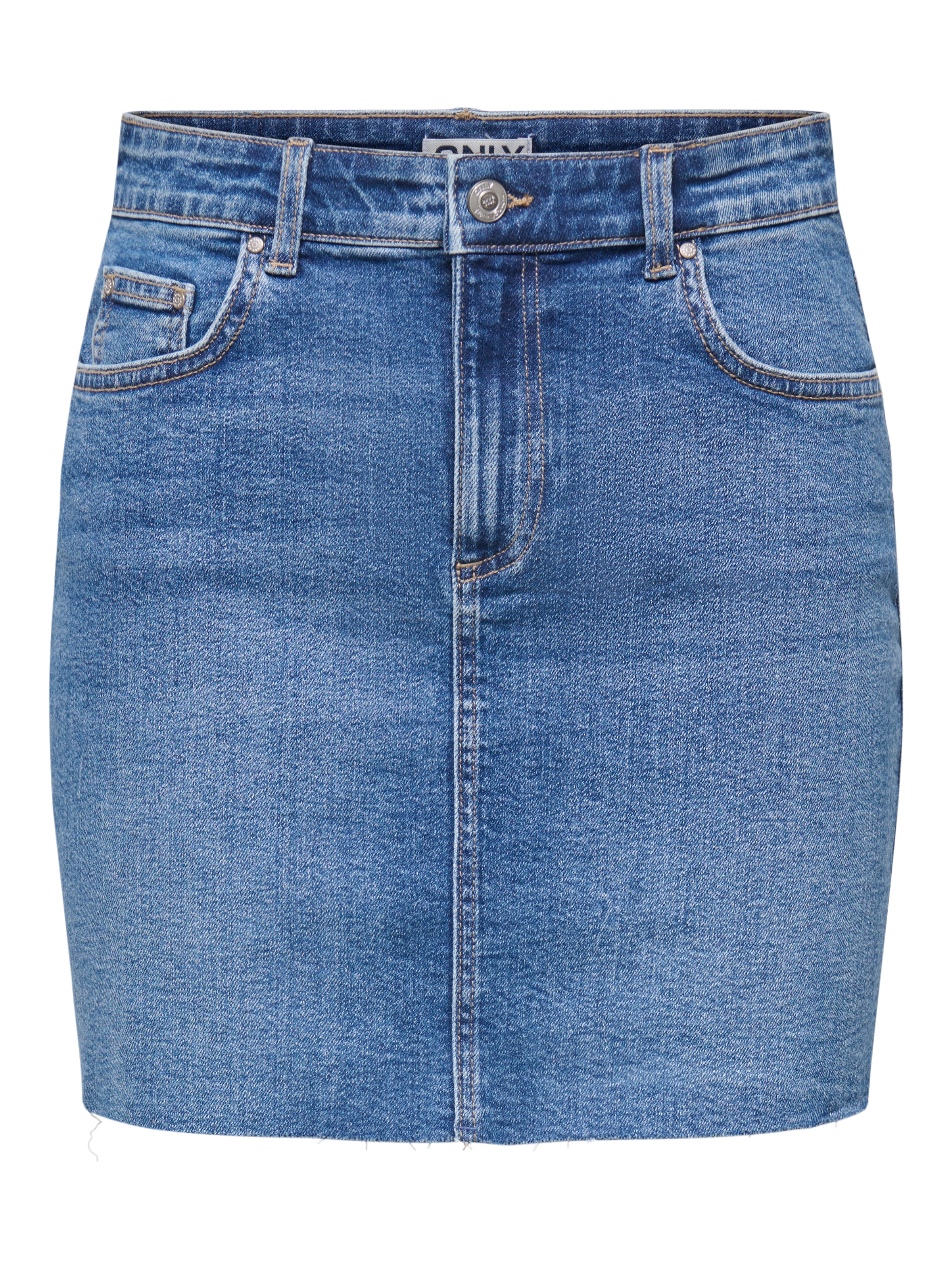 Image of ONLY Jeansrock "ONLLOLA REG SHORT RW SKIRT DNM" Baumwollmischung, Regular Waist
