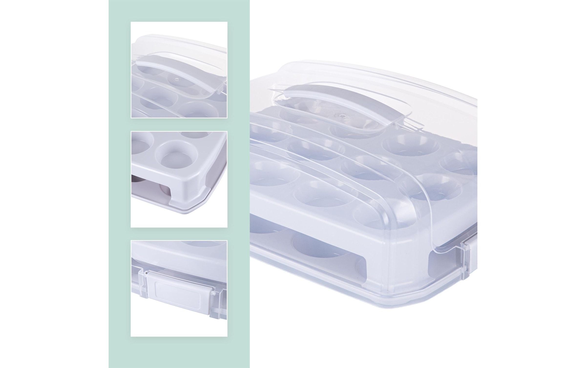 relaxdays Kuchentransportbox »für 24 Stück Muffin«