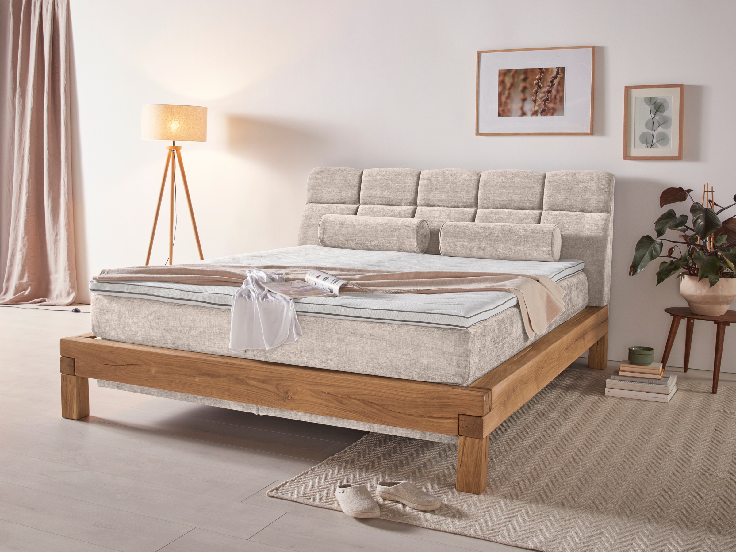 Home affaire Boxspringbett »Villads«, Liegefläche: 180/200 cm, Inside-Boxspring-Unterbau, recycelte Stoffe