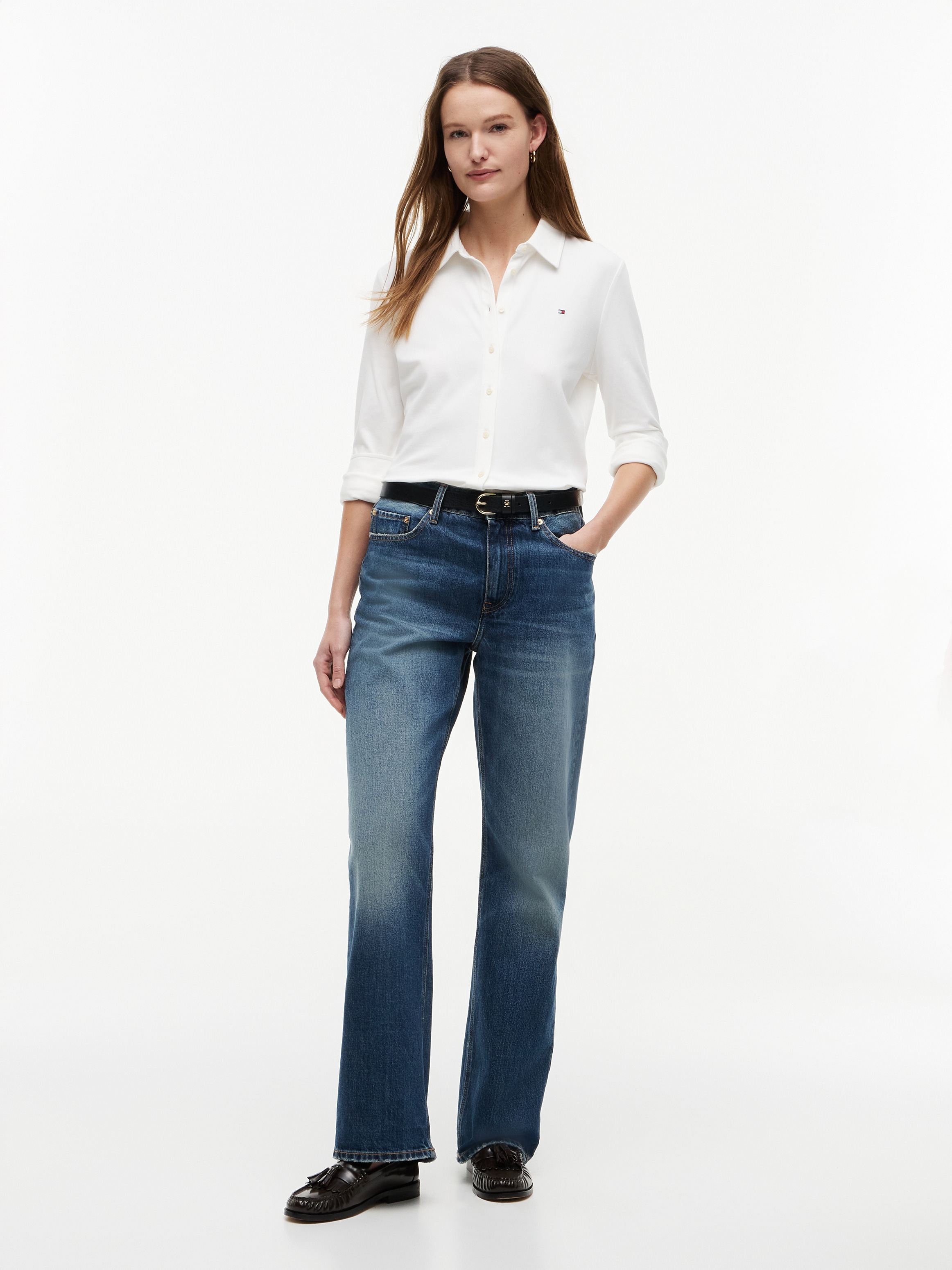 Tommy Hilfiger Straight-Jeans »LOOSE STRAIGHT CAM RW« Baumwolle, straight fit, regular waist