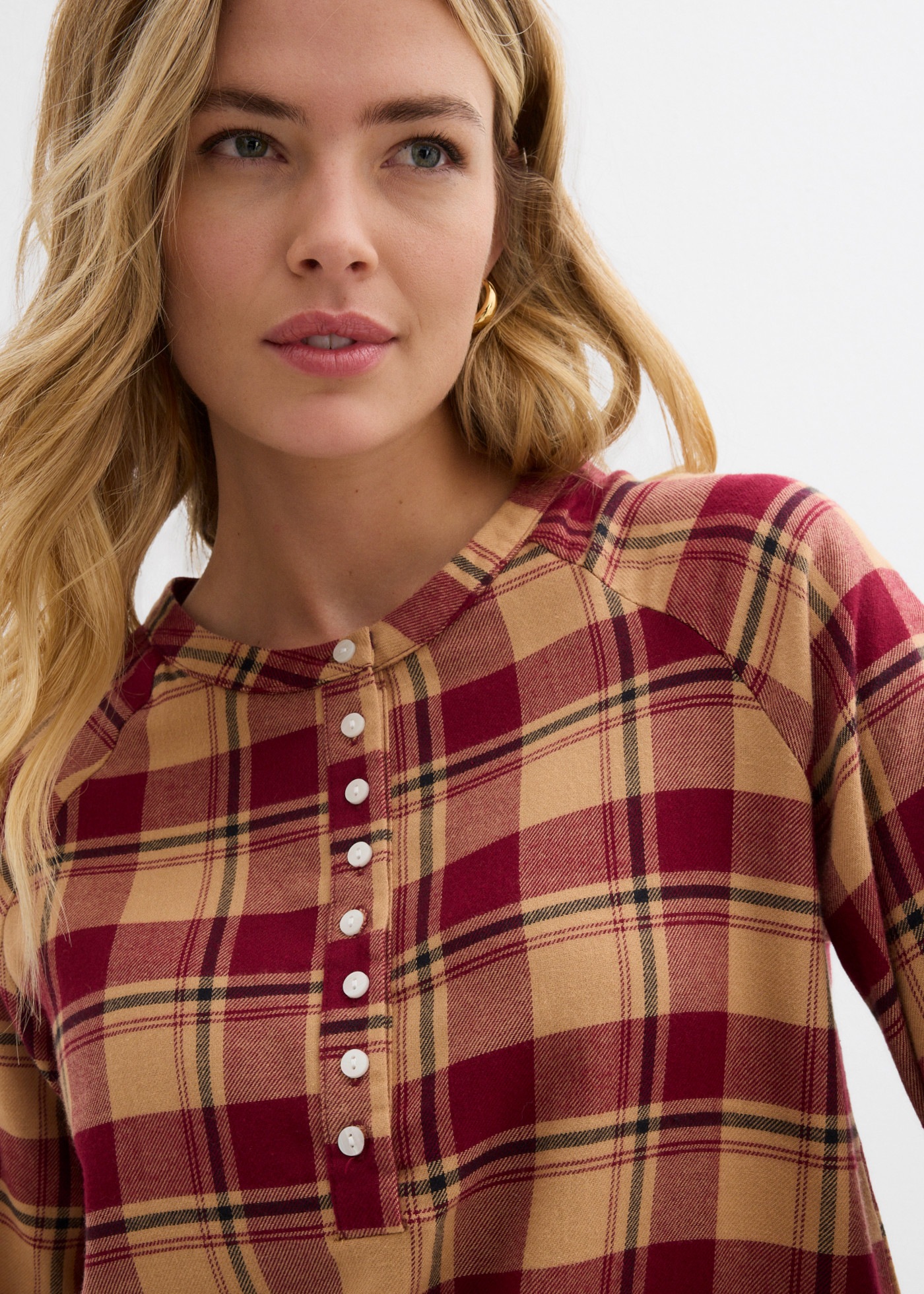 bonprix Tunika Baumwollbluse, in hüftbedeckender Länge, mit elastischem Ärmelbündchen