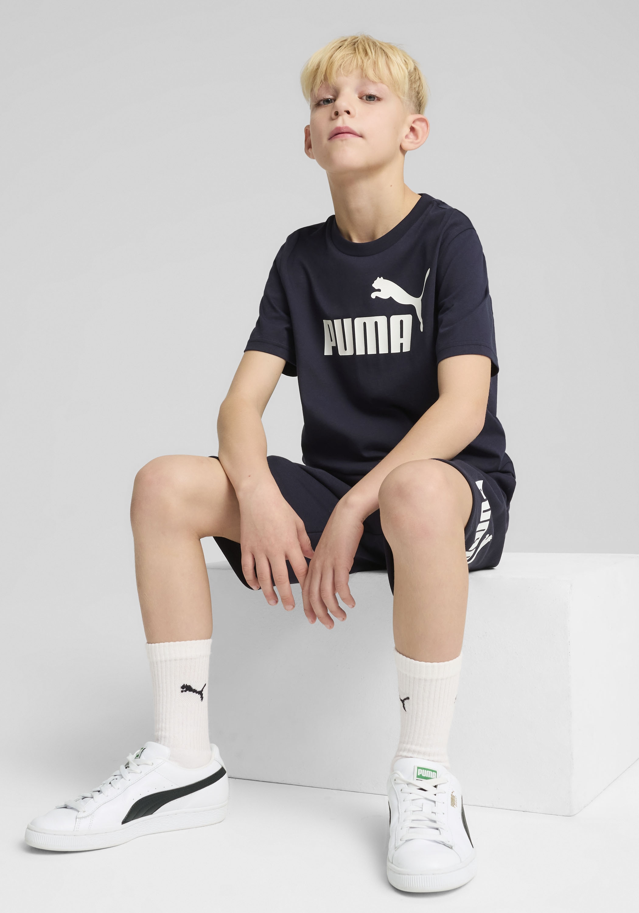 PUMA T-Shirt »ESS NO. 1 LOGO TEE B« Regular Fit, Kurzarm, für Jugendliche, Rundhalsausschnitt