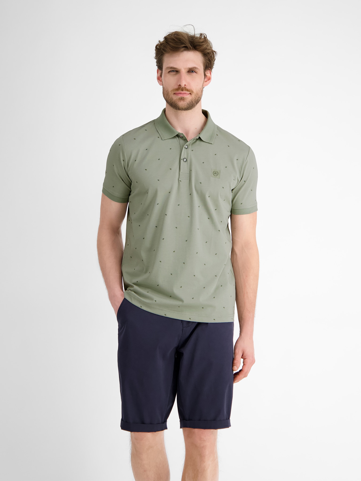 Image of LERROS Poloshirt mit All-Over Muster