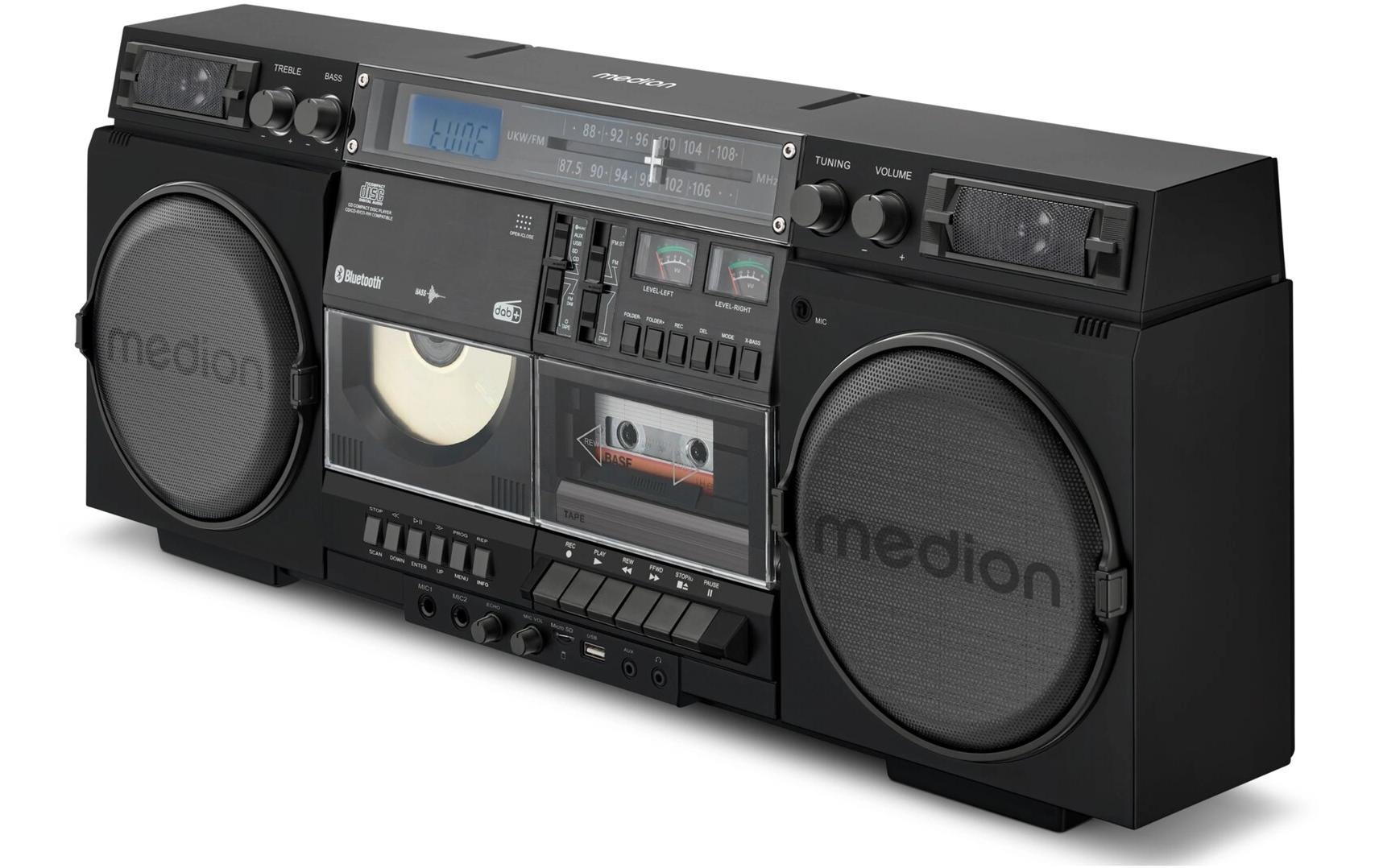 Medion® CD-Radiorecorder »LIFE P66538 Retro-Boombox«, (Digitalradio (DAB+)-FM-Tuner)