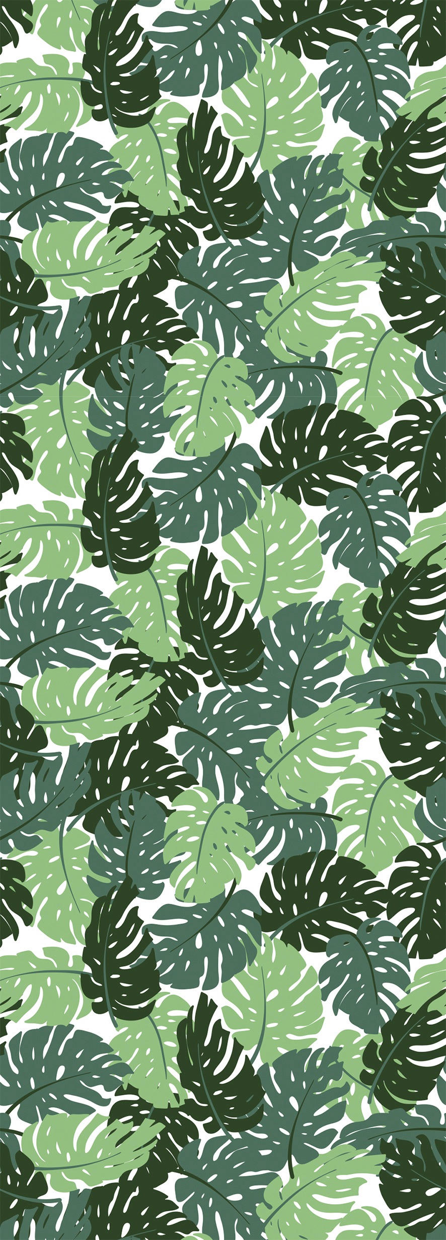 Image of queence Vinyltapete "Monstera" Motiv bedruckt botanisch floral gemustert natürlich glatt 90x250cm, selbstklebend, kinderleichte Anbringung, Sticker