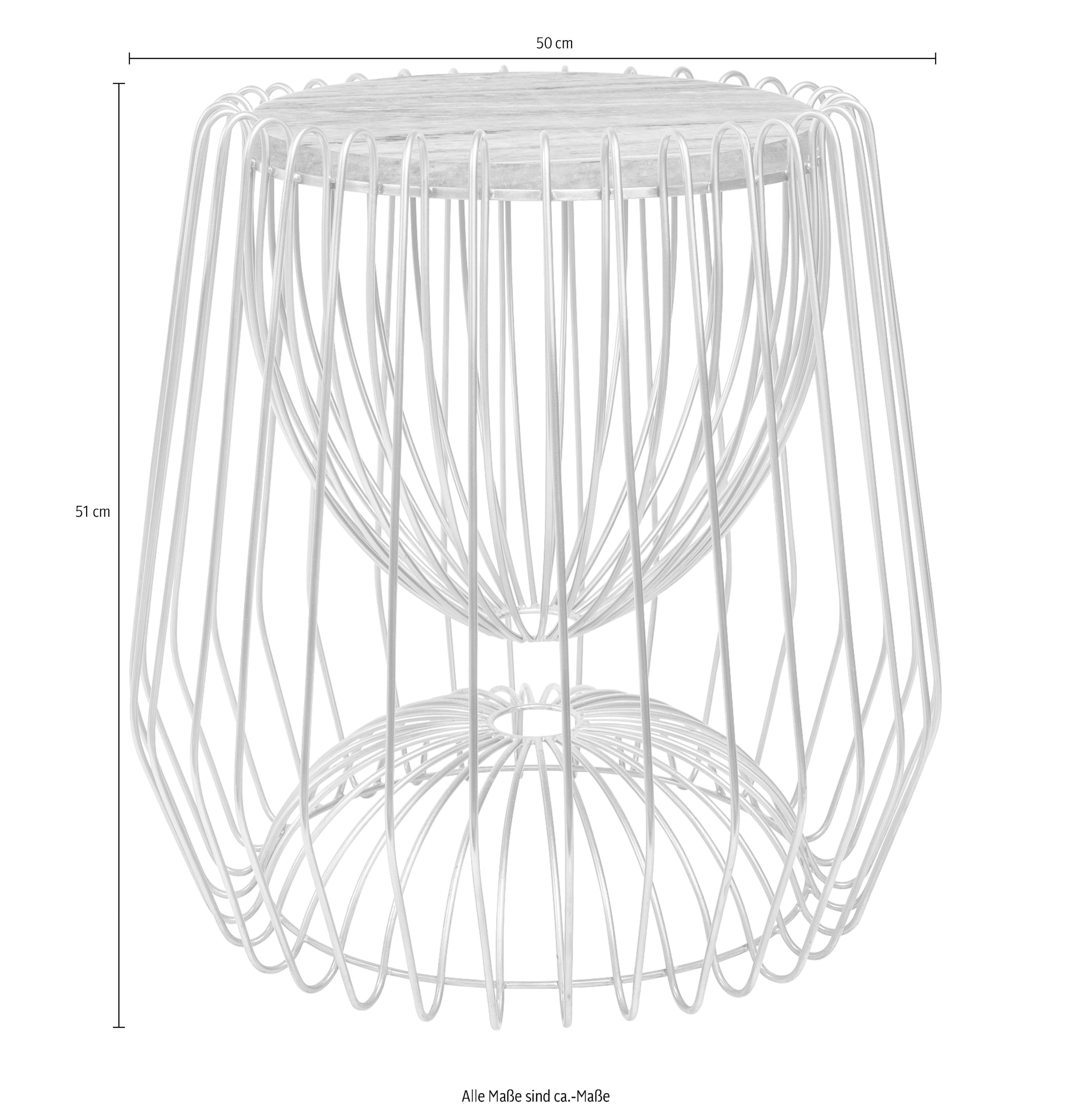 Kayoom Beistelltisch »Malibu 225, Beistelltisch mit edler Marmorplatte« 1 Stk. tlg. ø-Marmorplatte: 33,5 cm, angesagtes Metalldesign, pflegeleicht