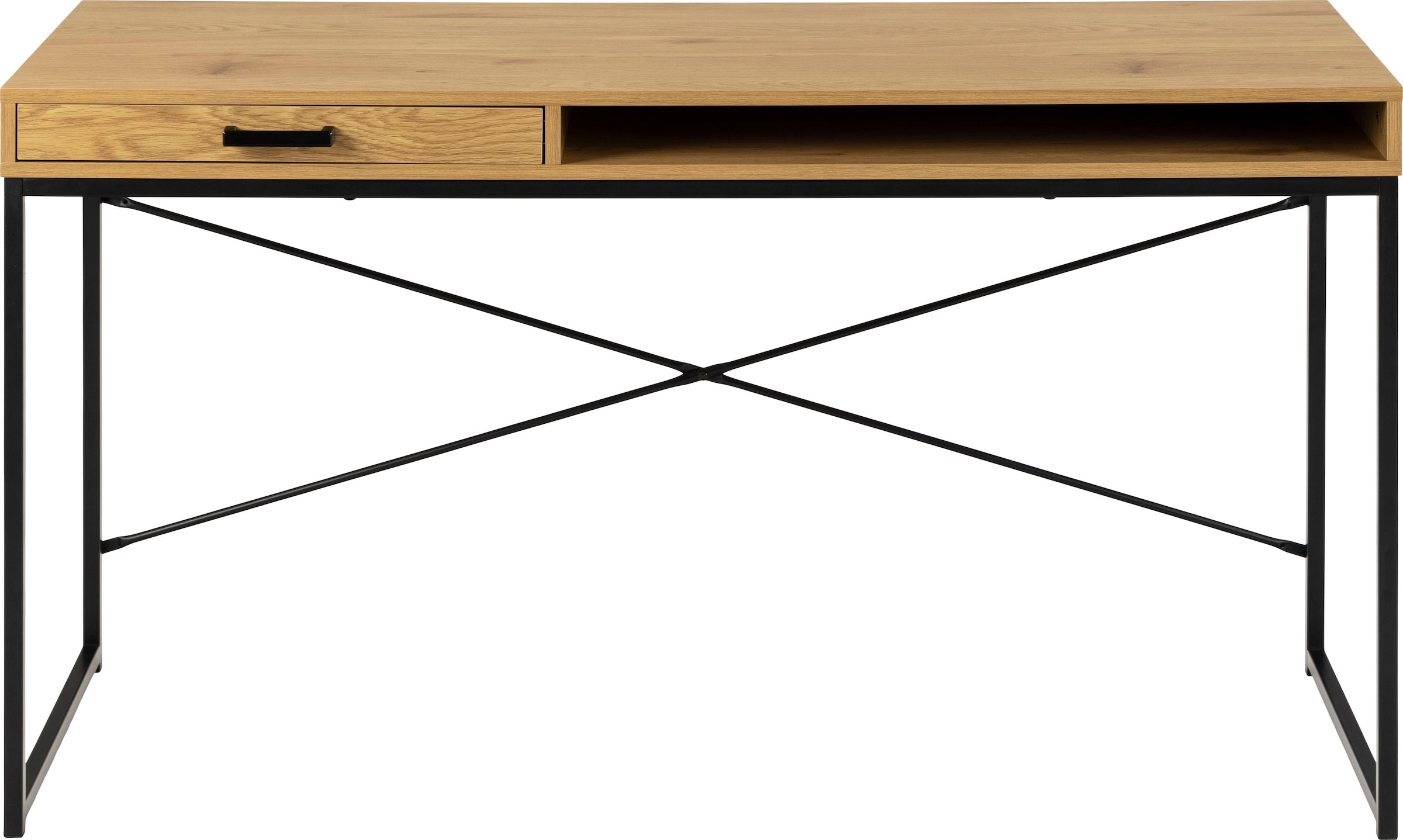 Image of ACTONA GROUP Schreibtisch Metallgestell, 1 Schublade und 1 offenem Fach, Breite 140 cm