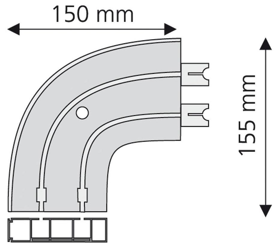 Liedeco Arc en plein cintre 2 läufig-läufig Fixmass weiss