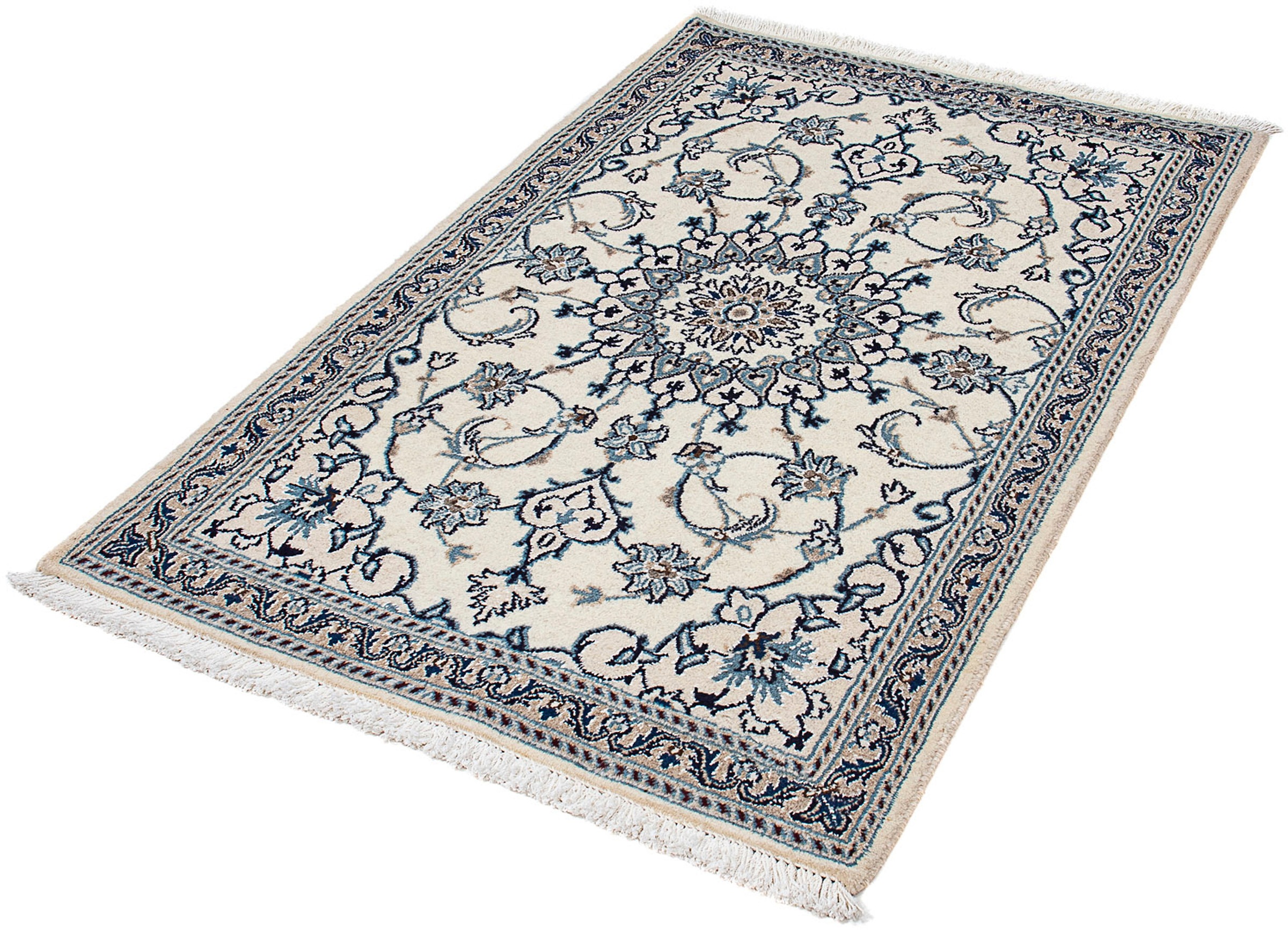 Image of morgenland Orientteppich »Perser - Nain - 140 x 90 cm - beige«, rechteckig, 10 mm Höhe, Wohnzimmer, Handgeknüpft, Einzelstück mit Zertifikat bei Ackermann Versand Schweiz