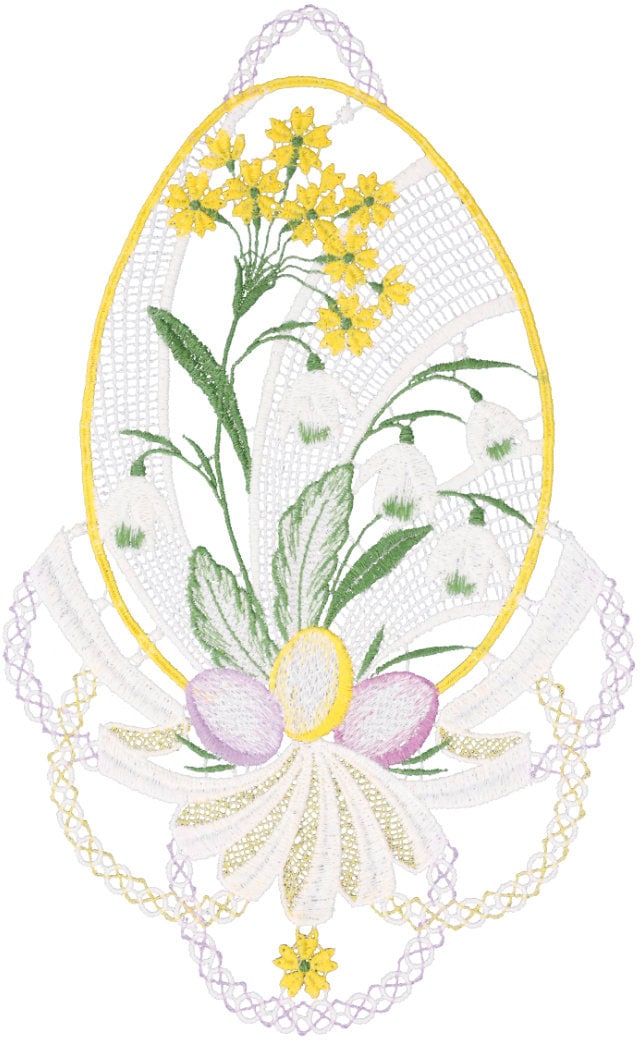 Image of W. Reuter & Sohn - Plauener Spitze® Fensterbild »Fensterbild "Osterei" farbig« bei Ackermann Versand Schweiz