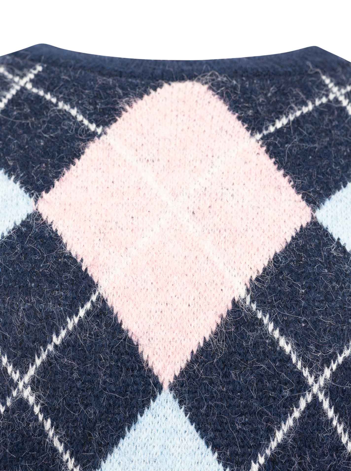 Zwillingsherz Strickpullover »"BIG ARGYLE"« Rautenmuster, Rundhals, überschnittene Schultern, oversize