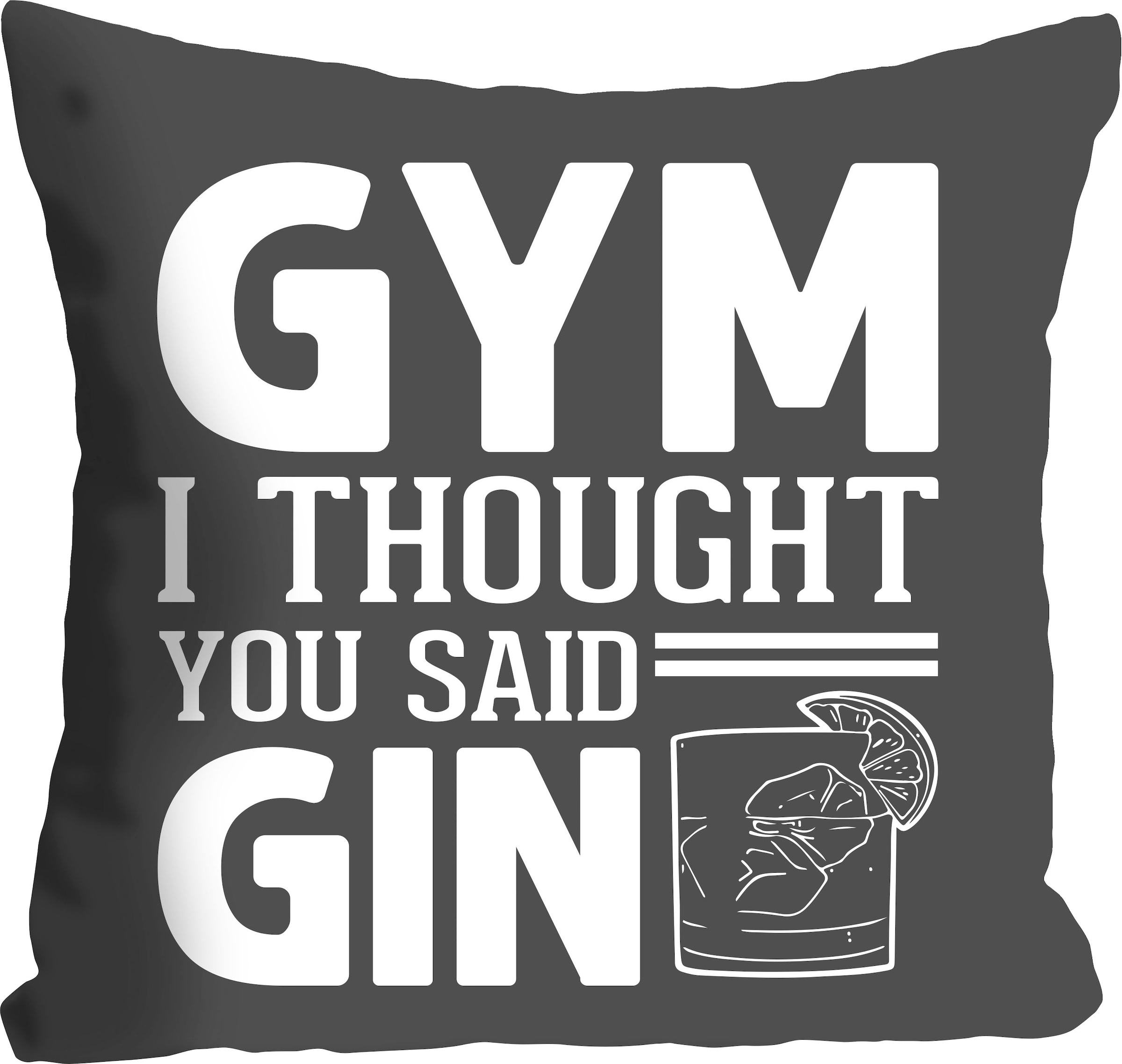 Image of queence Dekokissen "GYM or GIN" mit einem Schriftzug