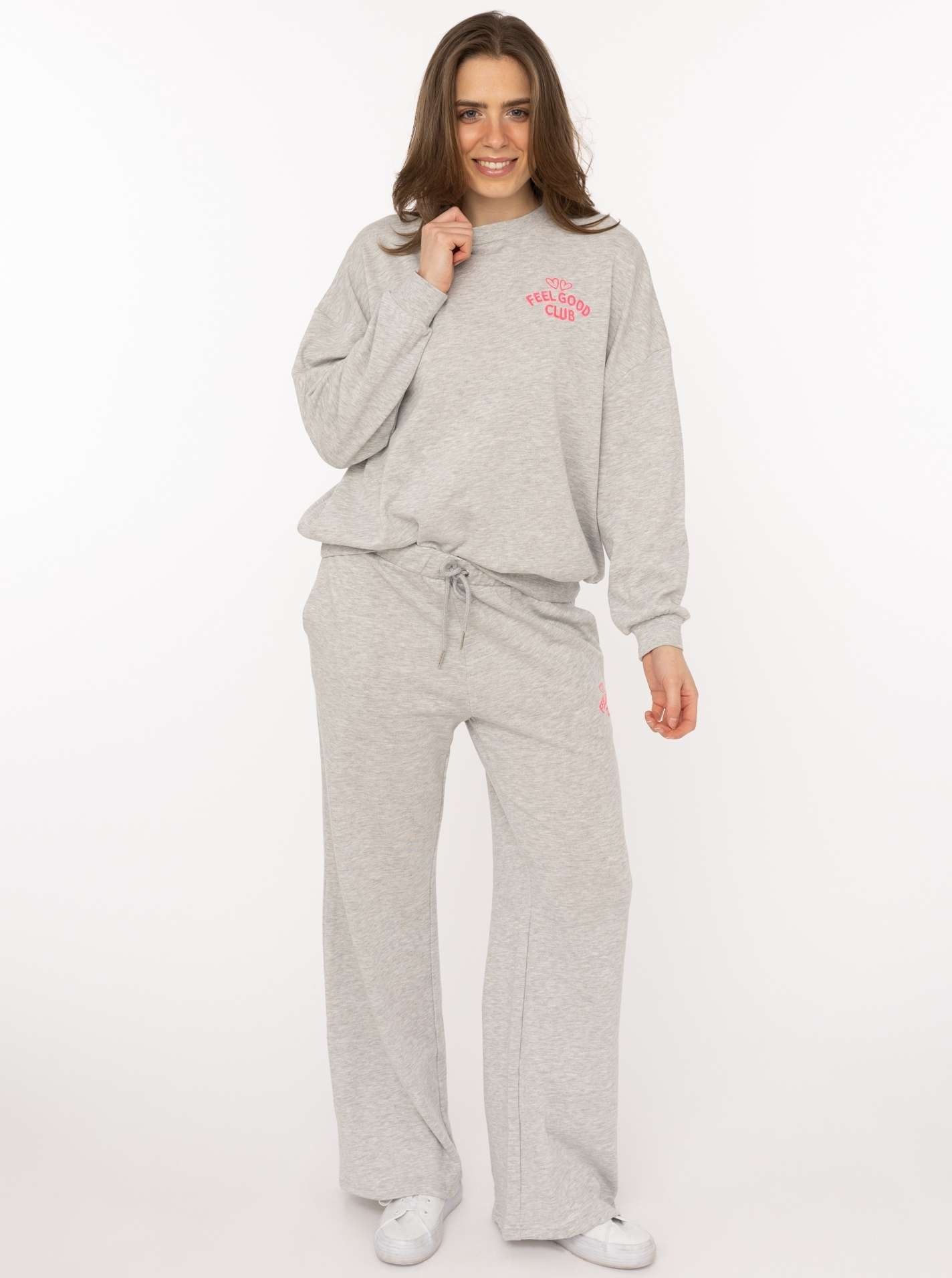 Zwillingsherz Pantalon sweat »"Feel Good Club"«  uni, petite broderie