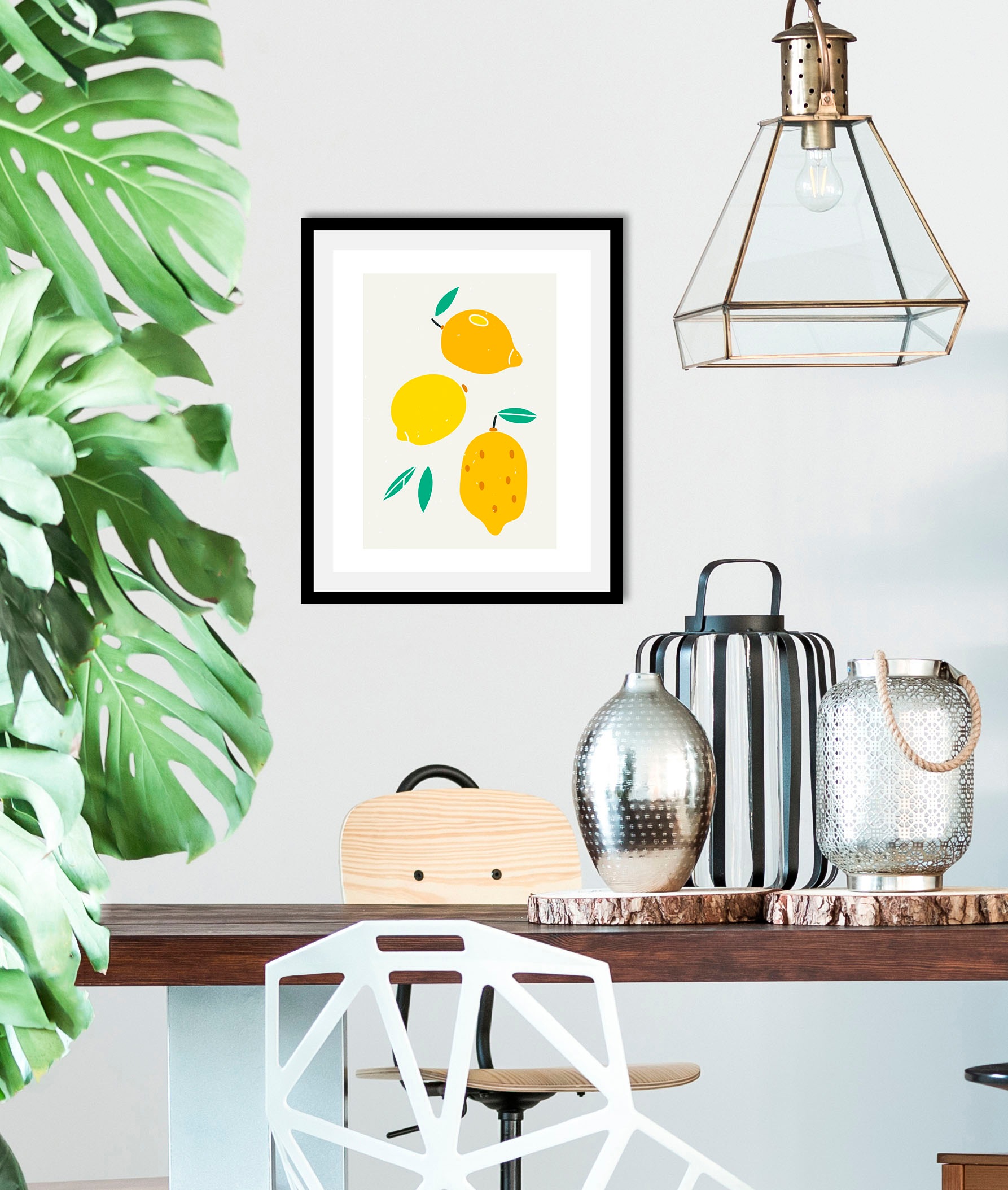 Image of queence Bild "Frieda" Essen Kunst Lebensmittel Obst Obst Bilder 1 Stk. tlg. gerahmt