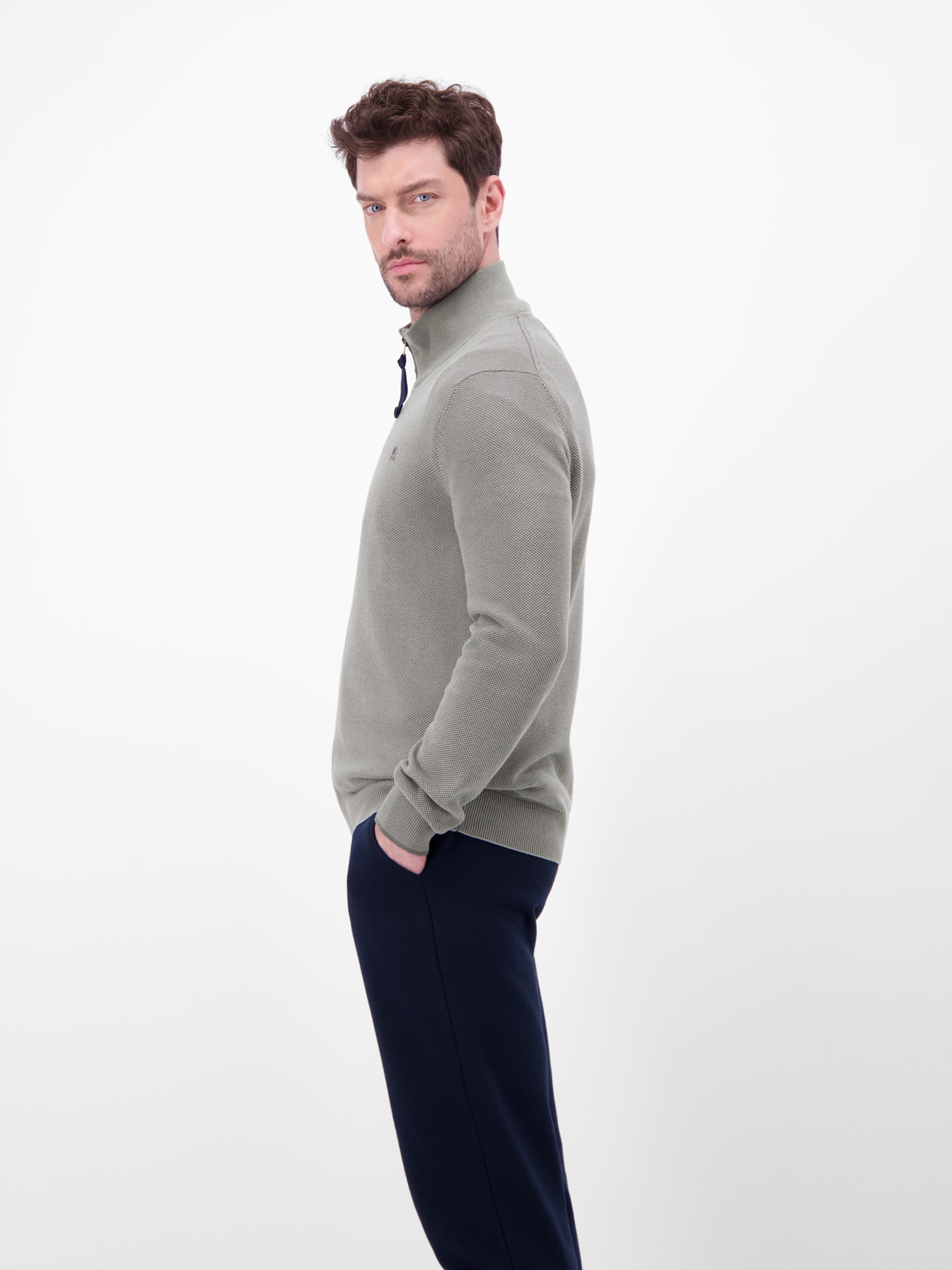 LERROS Veste en tricot »Strickjacke mit Stehkragen in 2-Tone-Optik«