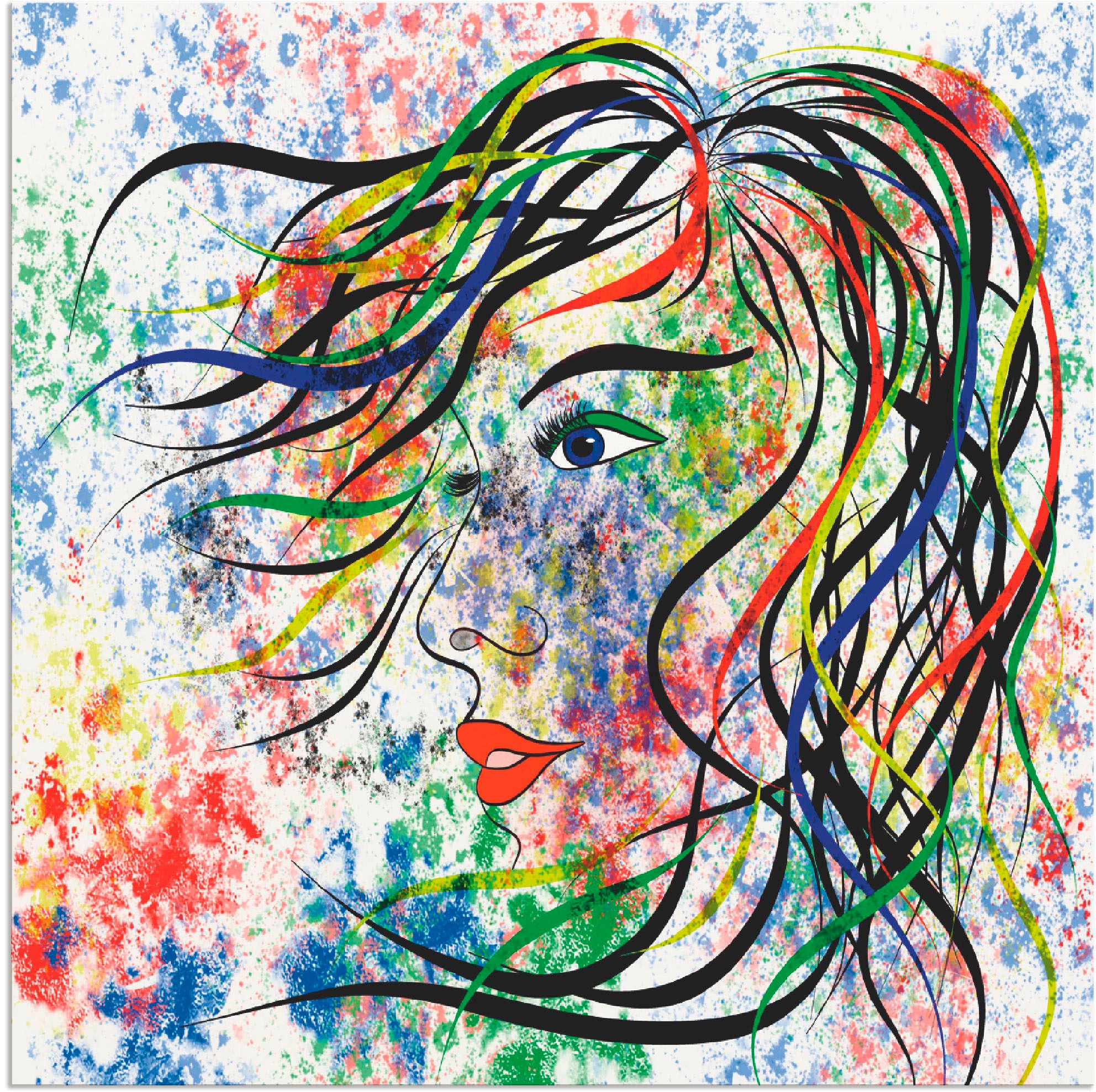 Image of Artland Wandbild »Modern Porträt«, Frau, (1 St.), in vielen Grössen & Produktarten - Alubild / Outdoorbild für den Aussenbereich, Leinwandbild, Poster, Wandaufkleber / Wandtattoo auch für Badezimmer geeignet bei Ackermann Versand Schweiz