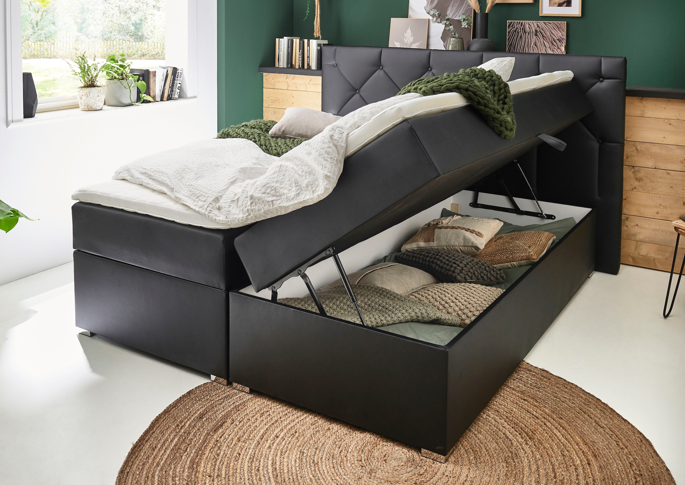 ATLANTIC home collection Boxbett »Meike«, mit XXL-Bettkasten und Topper