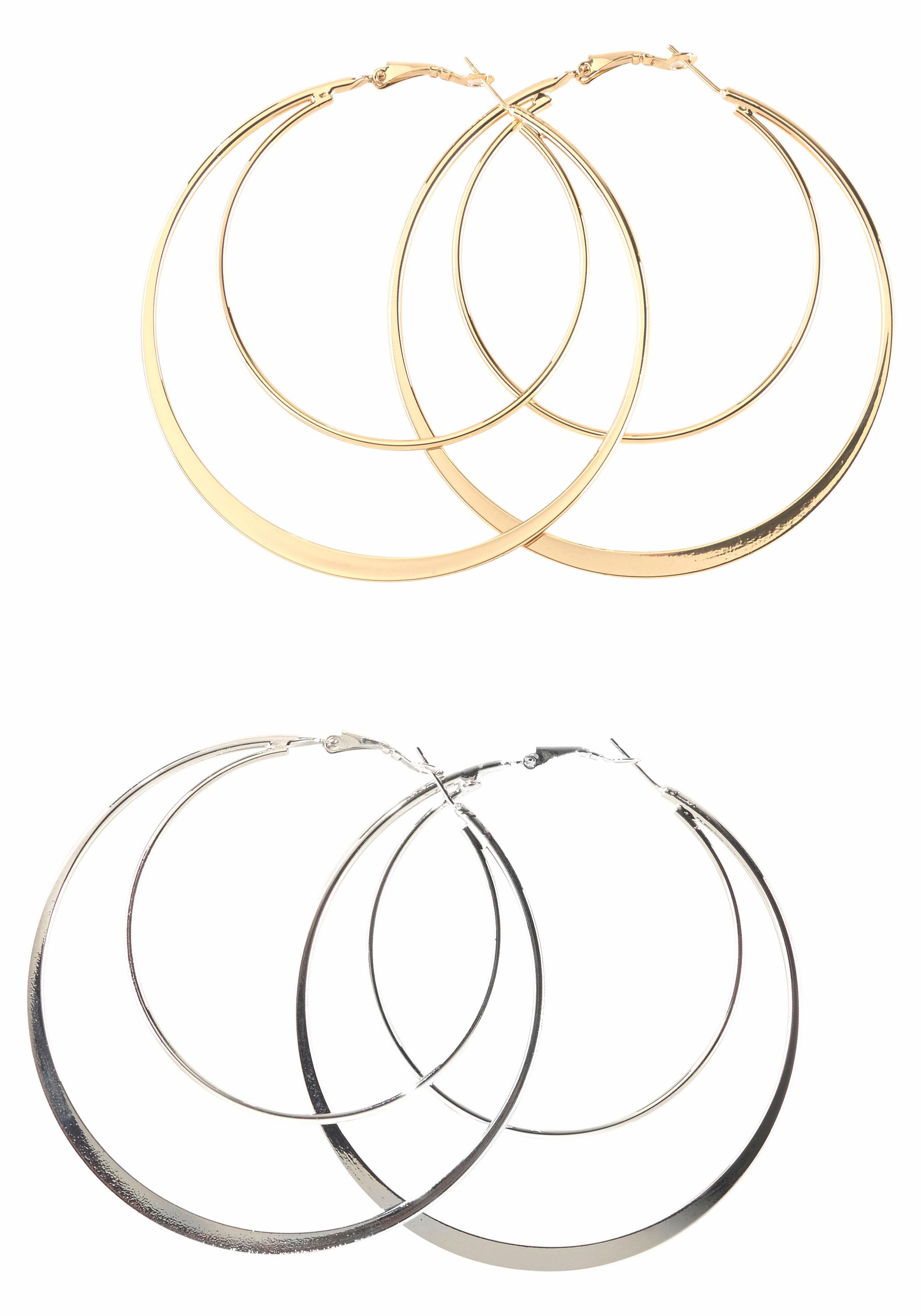 Image of J.Jayz Creolen-Set »klassisch mit einem Hauch extravaganz«, (Set, 4 tlg.), 2 Paar bei Ackermann Versand Schweiz