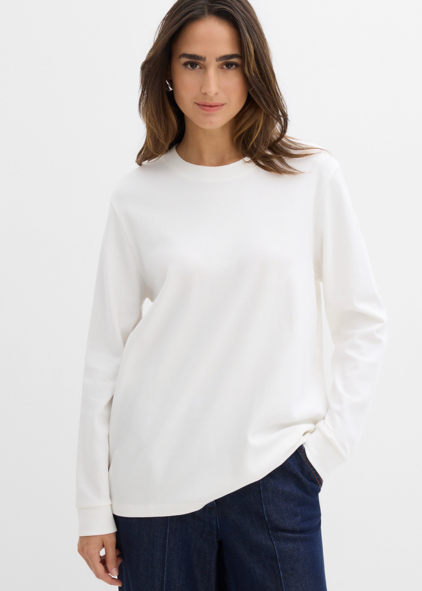 Image of bonprix Langarmshirt Oversize-Passform, aus reiner Baumwolle, im Casual-Stil