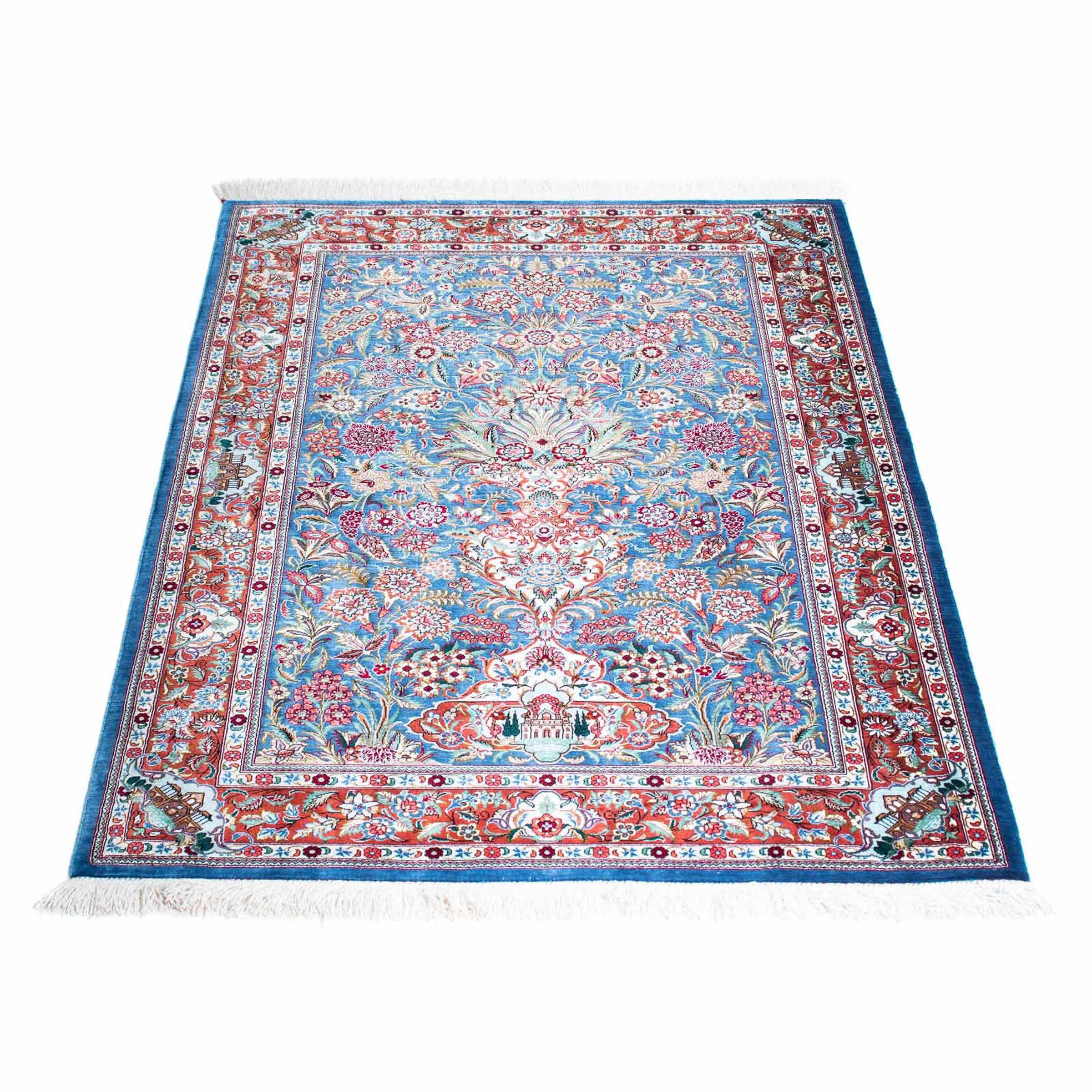 Image of morgenland Orientteppich »Perser - Ghom - 119 x 81 cm - hellblau«, rechteckig, 10 mm Höhe, Wohnzimmer, Handgeknüpft, Einzelstück mit Zertifikat bei Ackermann Versand Schweiz