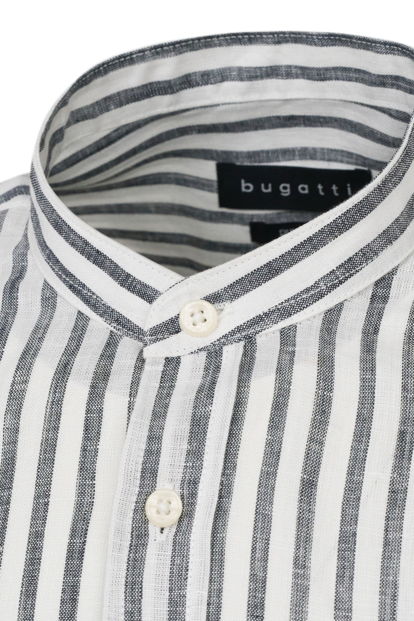 bugatti Chemise à manches longues mit Mandarinkragen