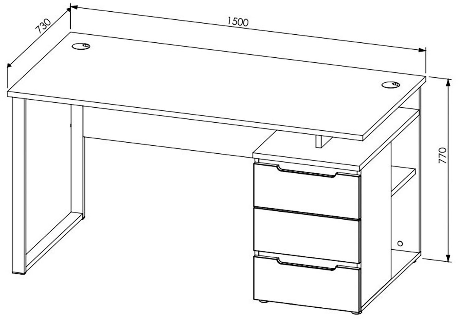 Innostyle Bureau »Memphis Schreibtisch, 150x77x73cm (B/H/T)« 1 cuis tlg. protection d’angle ABS, surface Soft Touch