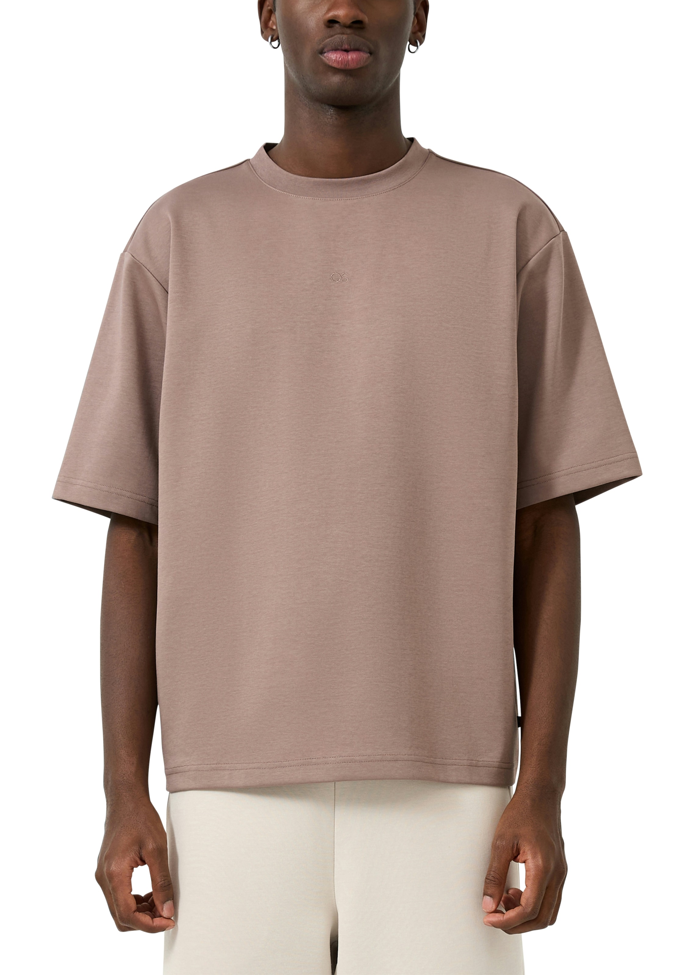 Image of QS Kurzarmshirt mit kleiner Logo-Stickerei