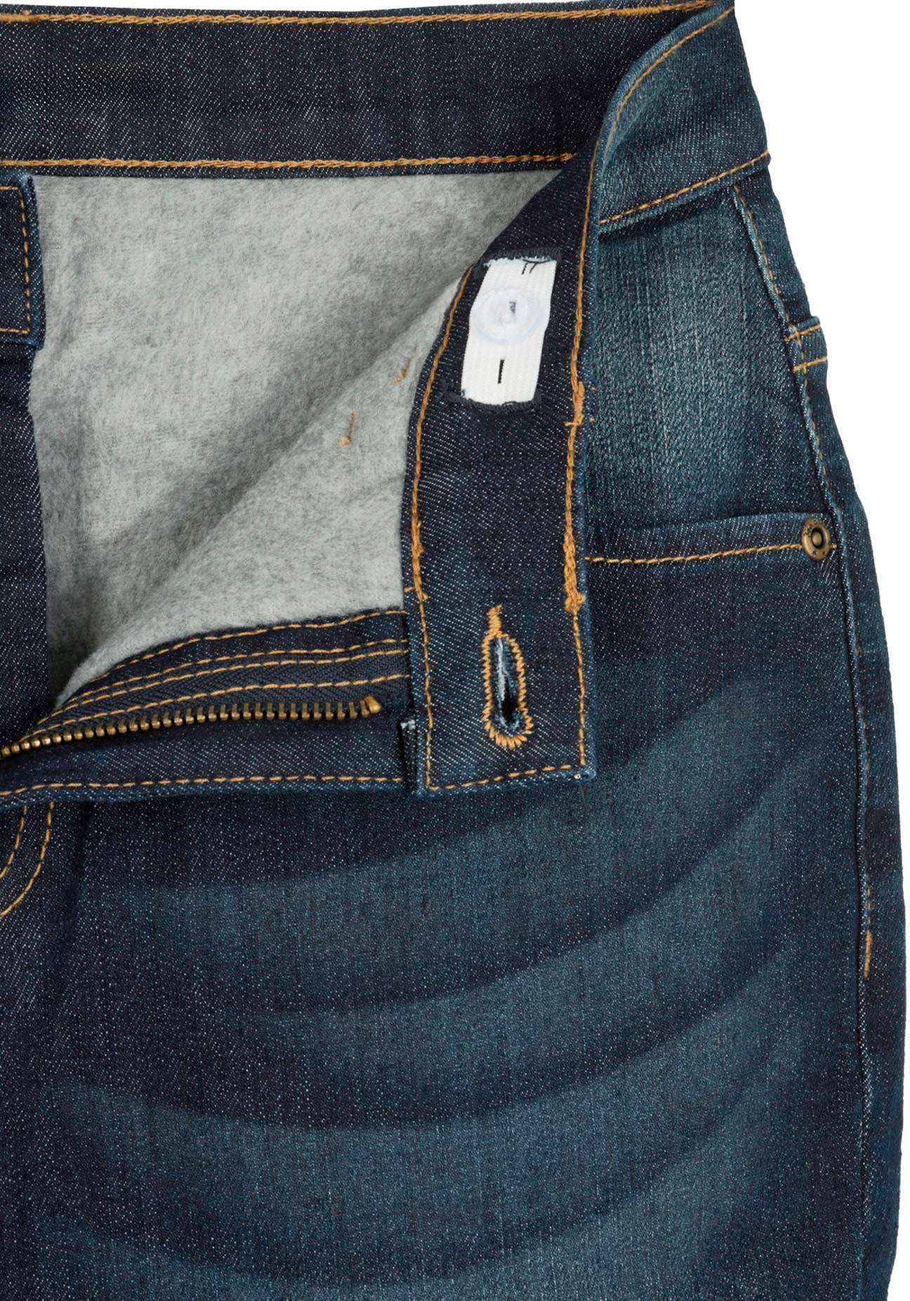 bonprix Jeans slim mit Fleecefutter, verstellbarer Bund