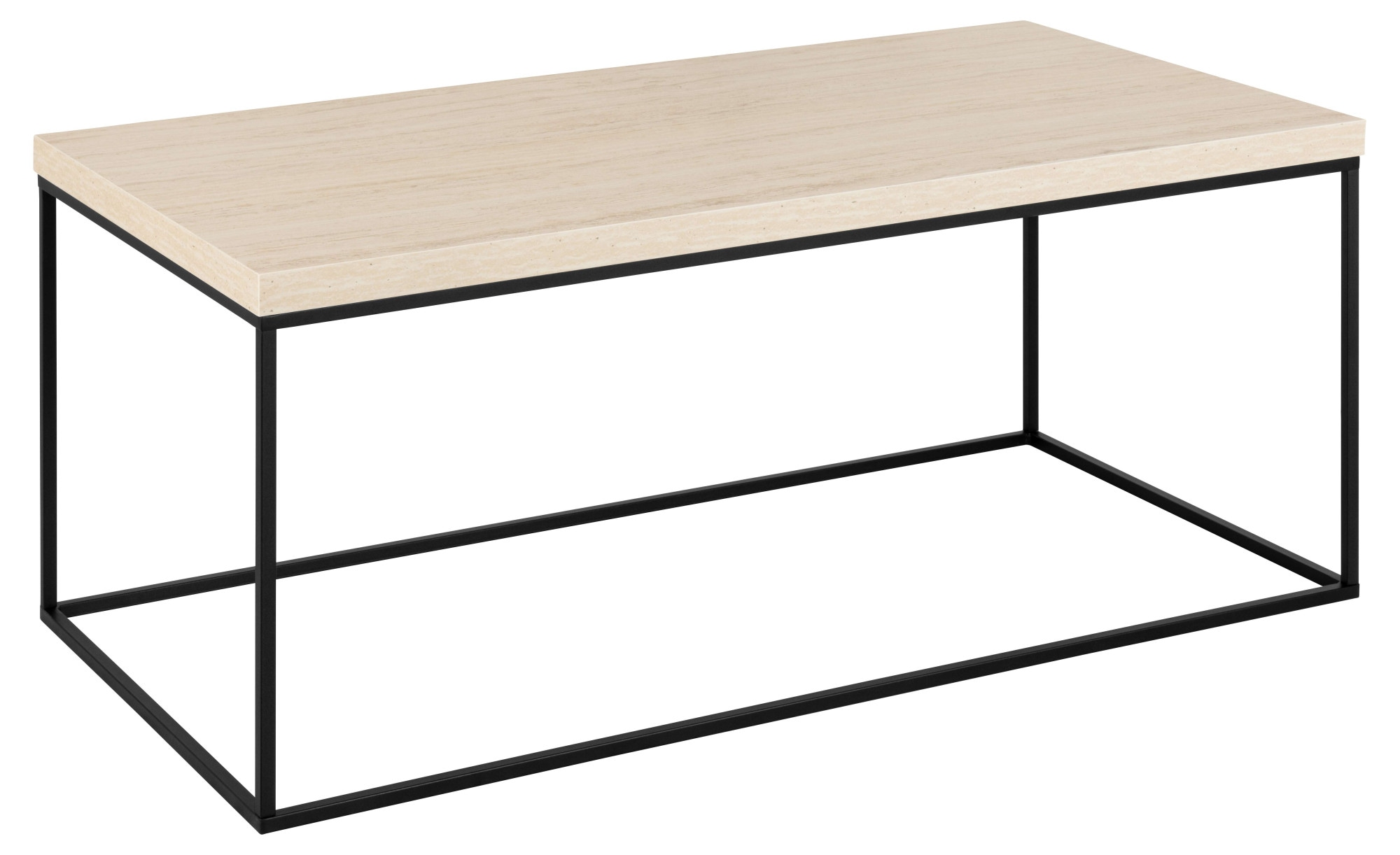 Image of ACTONA GROUP Couchtisch "Barossa, Wohnzimmertisch, Sofatisch, Steinoptik, rechteckig" Moderner Scandi-Stil, schwarze Stahlgestell, Mehrere Varianten