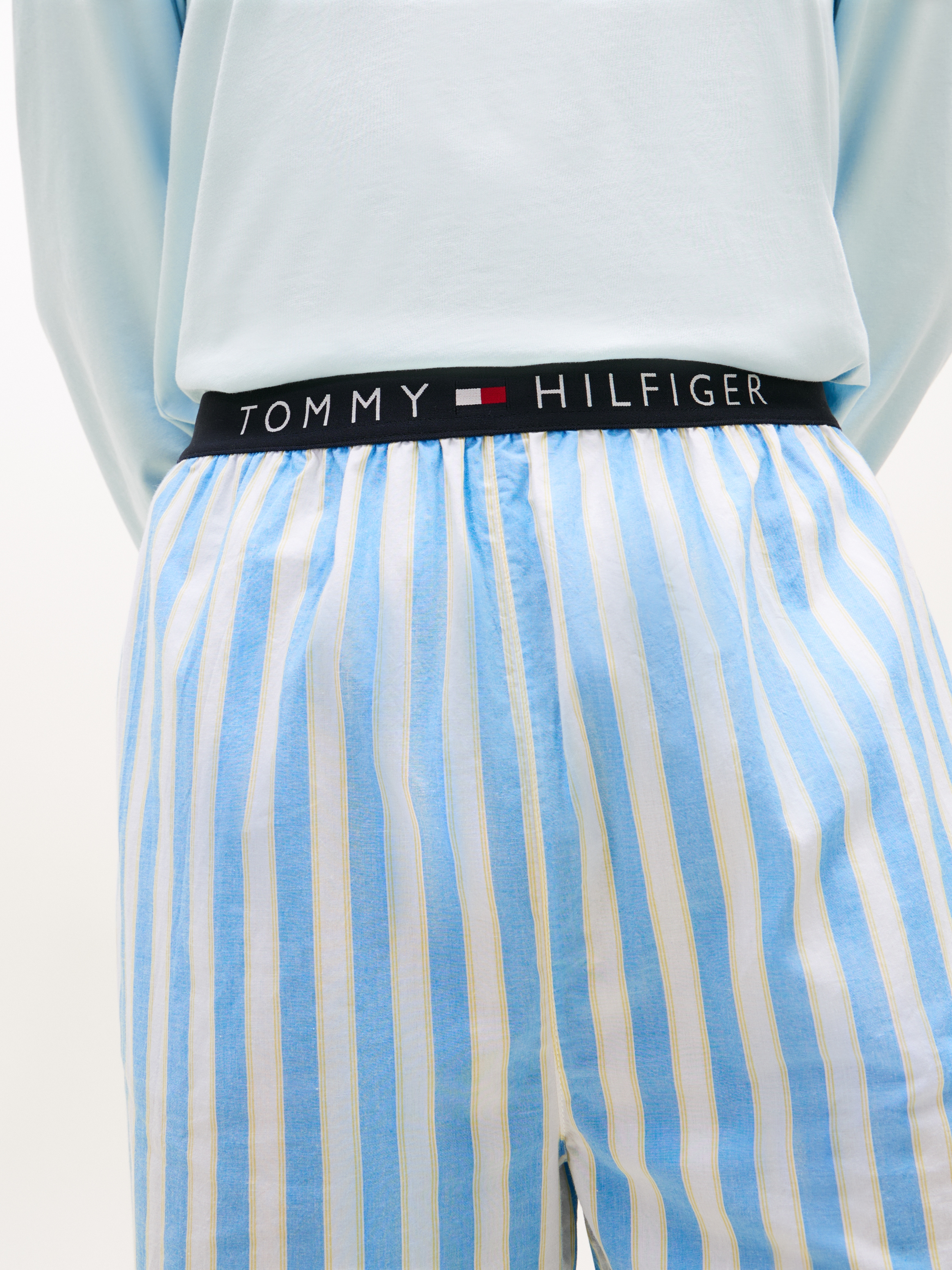 Tommy Hilfiger Underwear Pyjama »LS WOVEN Pyjama SET PRINT« 2 avec col rond, pantalon à carreaux, avec ceinture élastique