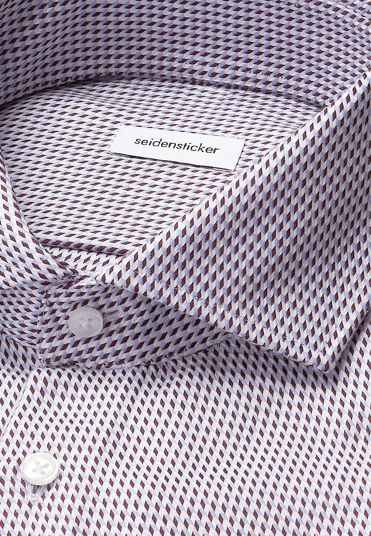 seidensticker Chemise d'affaires »Schwarze Rose« Slim 1/1 Kentkragen Pepita