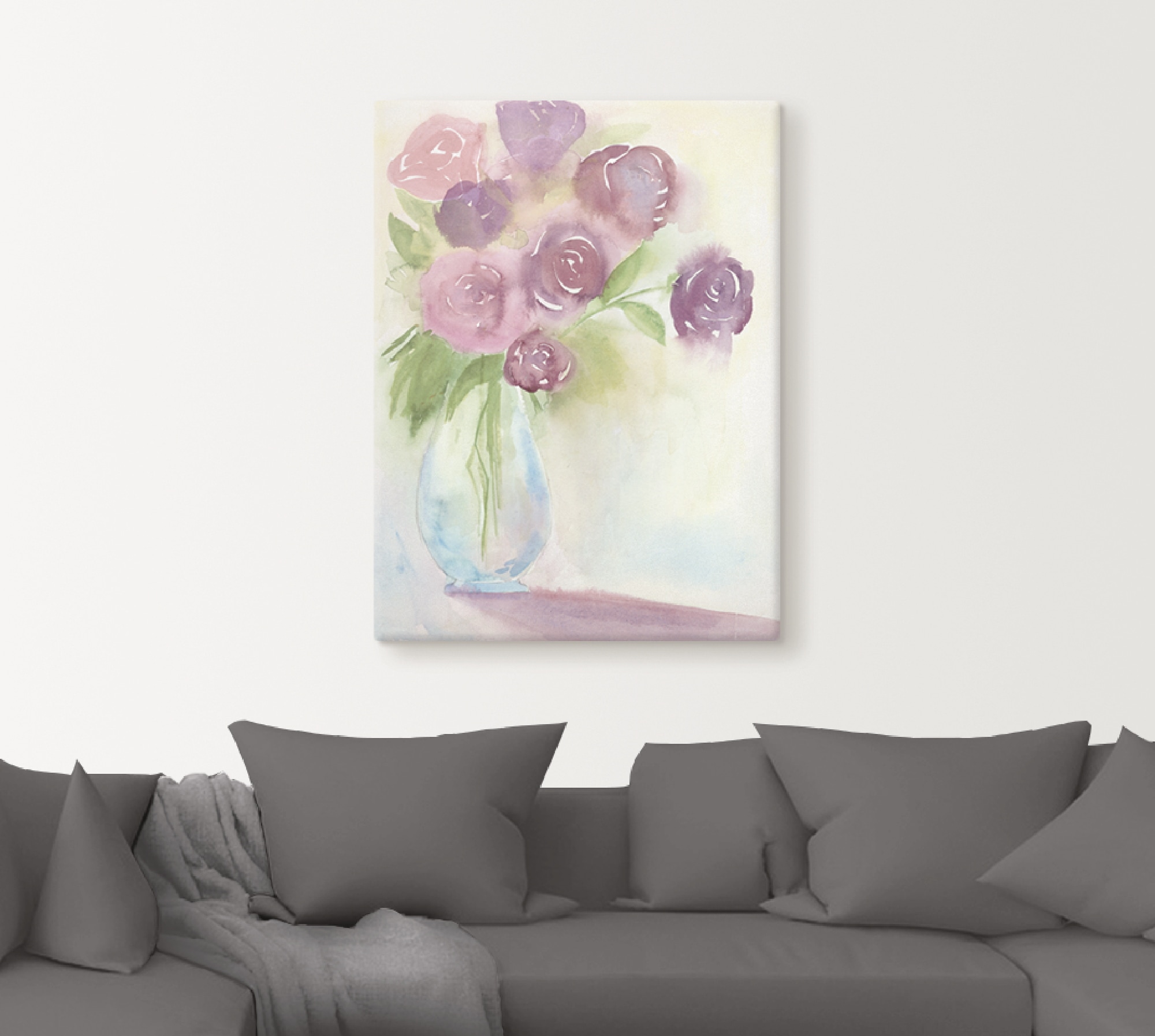 Artland Leinwandbild »Leuchtener Strauss II«, Blumen, (1 St.), auf Keilrahmen gespannt