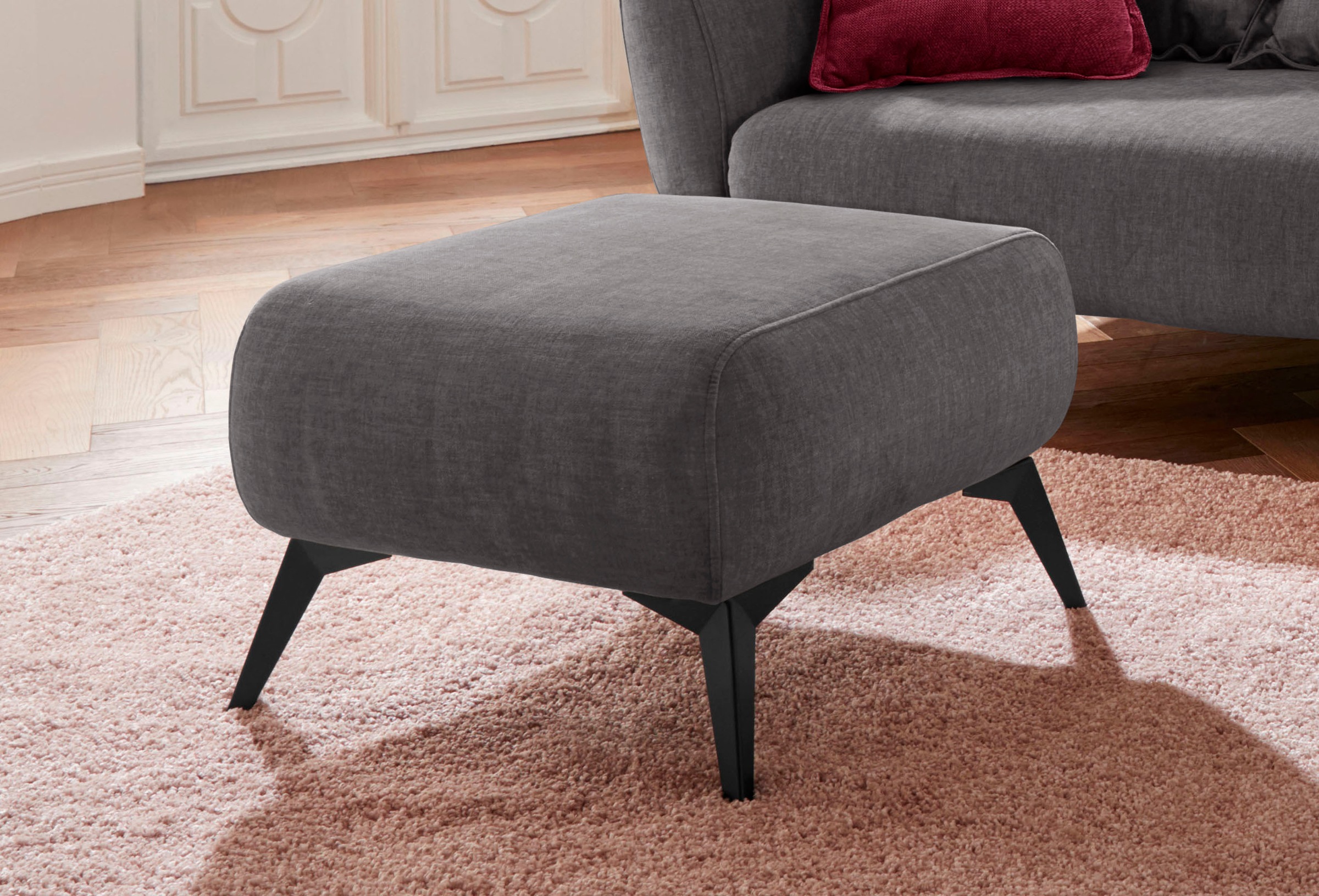 Home affaire Polsterhocker »Baggio, modern« schwarze Metallfüsse