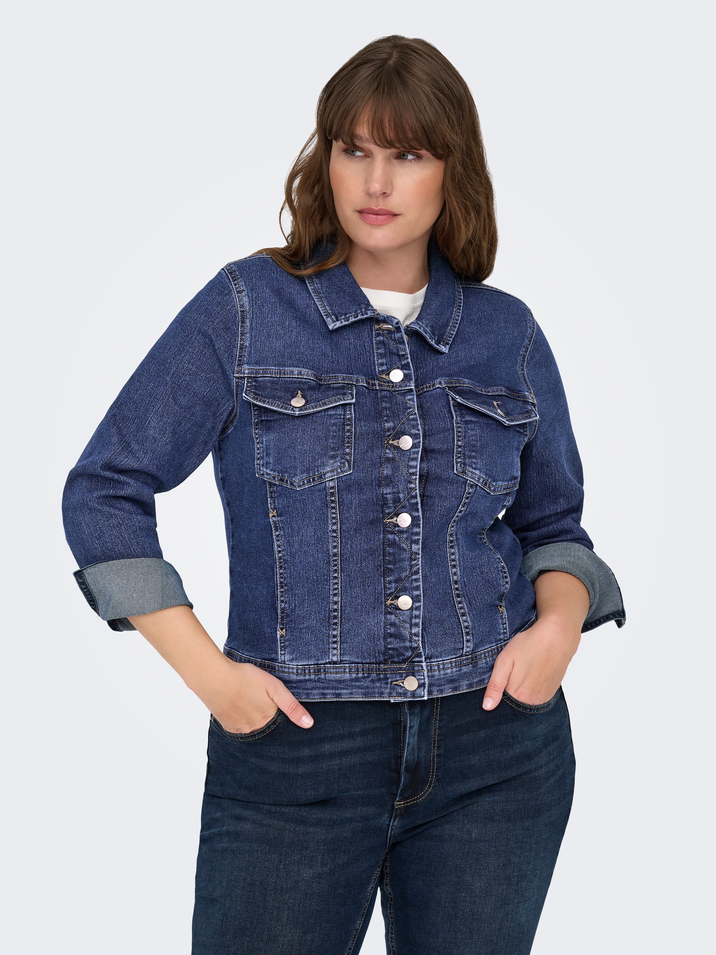 Image of ONLY CARMAKOMA Jeansjacke "CARWESPA LS DBD JACKET DNM"