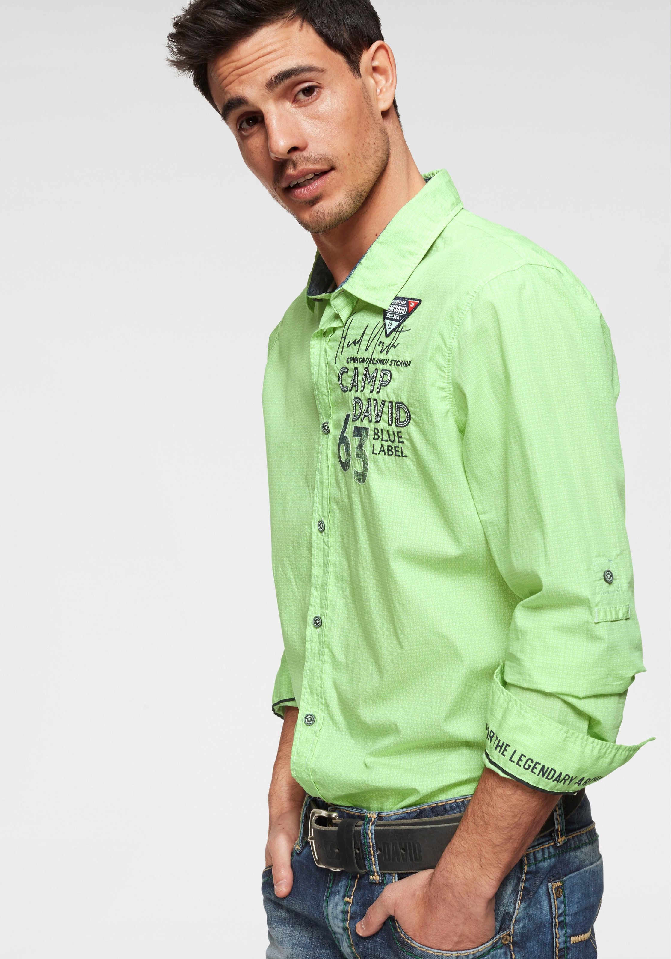 Image of CAMP DAVID Langarmhemd, mit modischem Minimalmuster bei Ackermann Versand Schweiz