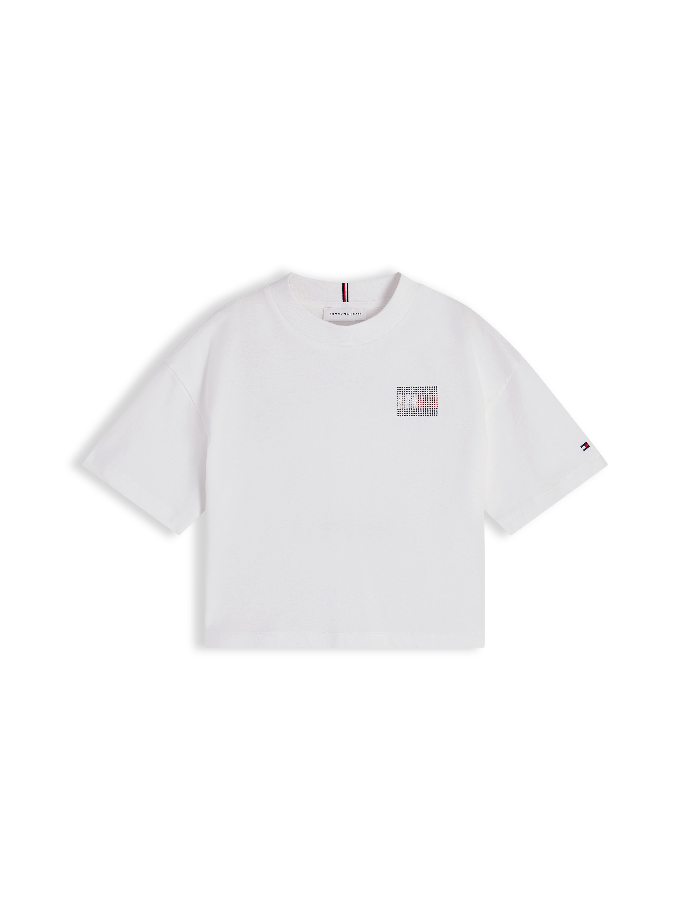 Tommy Hilfiger T-Shirt Rundhalsausschnitt, mit Glitzersteinen, Kinder bis 16 Jahre
