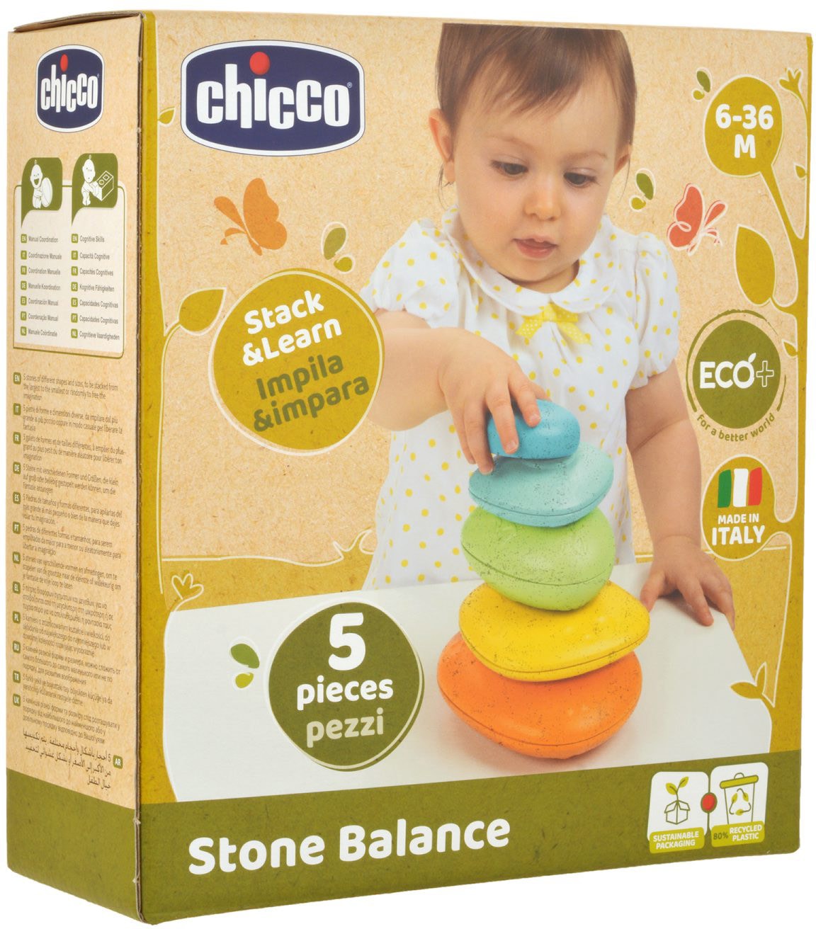 Chicco Stapelspielzeug »Balance-Steine«, teilweise aus recyceltem Material; Made in Europe