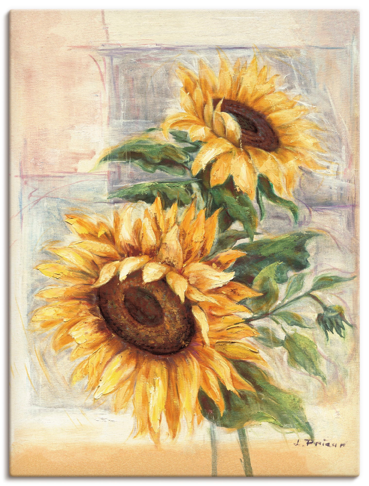Image of Artland Wandbild »Sonnenblumen II«, Blumen, (1 St.), in vielen Grössen & Produktarten - Alubild / Outdoorbild für den Aussenbereich, Leinwandbild, Poster, Wandaufkleber / Wandtattoo auch für Badezimmer geeignet bei Ackermann Versand Schweiz