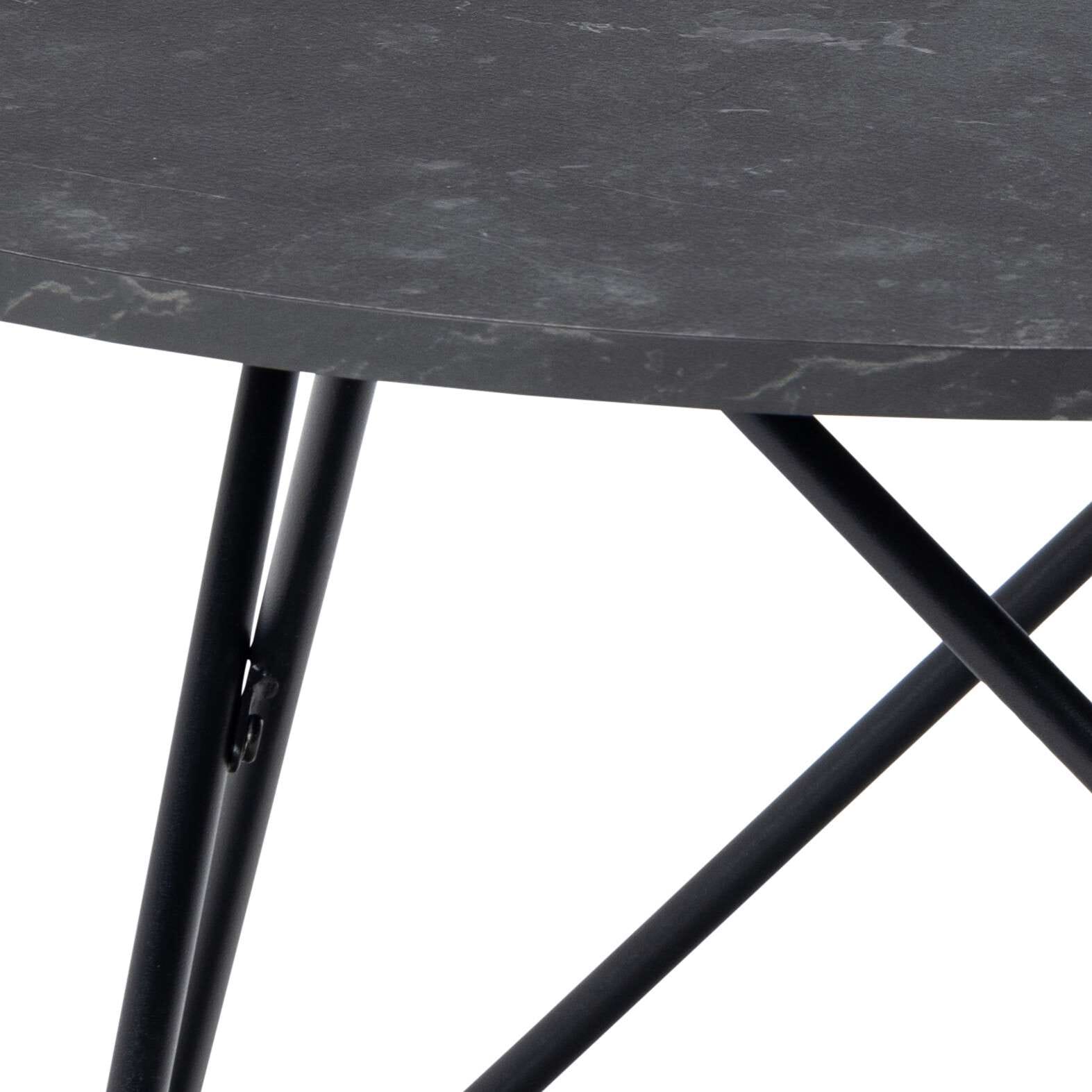 ACTONA GROUP Table basse »Wyre« Table de salon, table basse, table à café, choix OTTO,  rond, aspect marbre noir, pied en fil d'acier noir, P: 80 cm