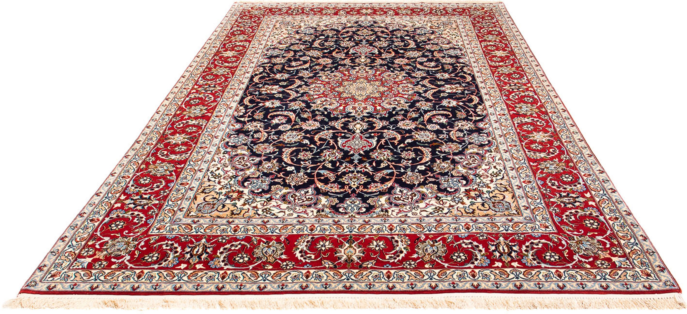 Image of morgenland Orientteppich »Perser - Isfahan - Premium - 306 x 202 cm - rot«, rechteckig, 6 mm Höhe, Wohnzimmer, Handgeknüpft, Einzelstück mit Zertifikat bei Ackermann Versand Schweiz
