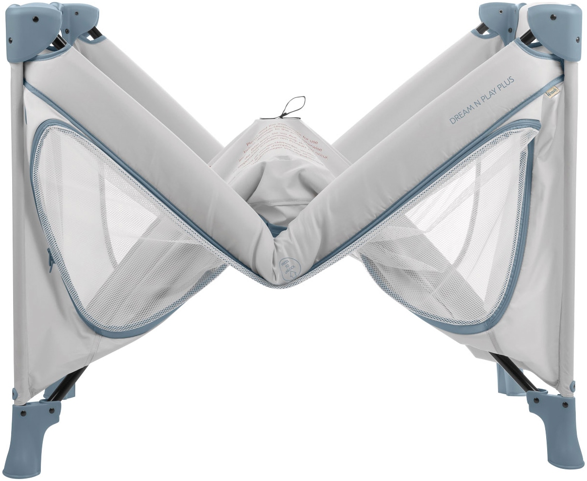 Hauck Lit de voyage pour bébé »Dream N Play Plus, Dusty Blue« Vorderausstieg