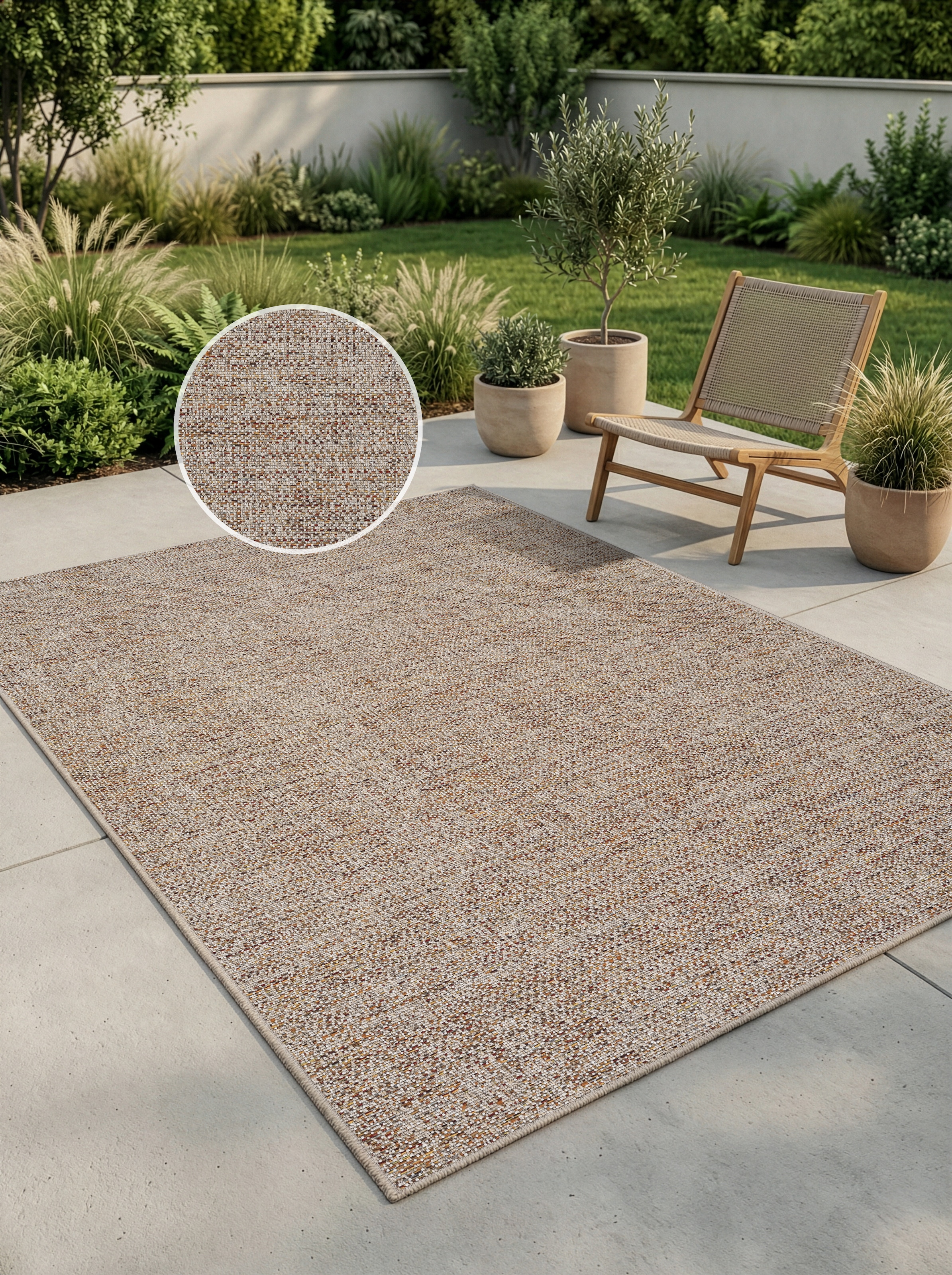 GOODproduct Teppich »Lennor, In- und Outdoor geeignet, Balkon, Camping« rechteckig 8 mm Höhe Wetterfest & UV-beständig, meliert, Sisal-Optik, Esszimmer, Wohnzimmer