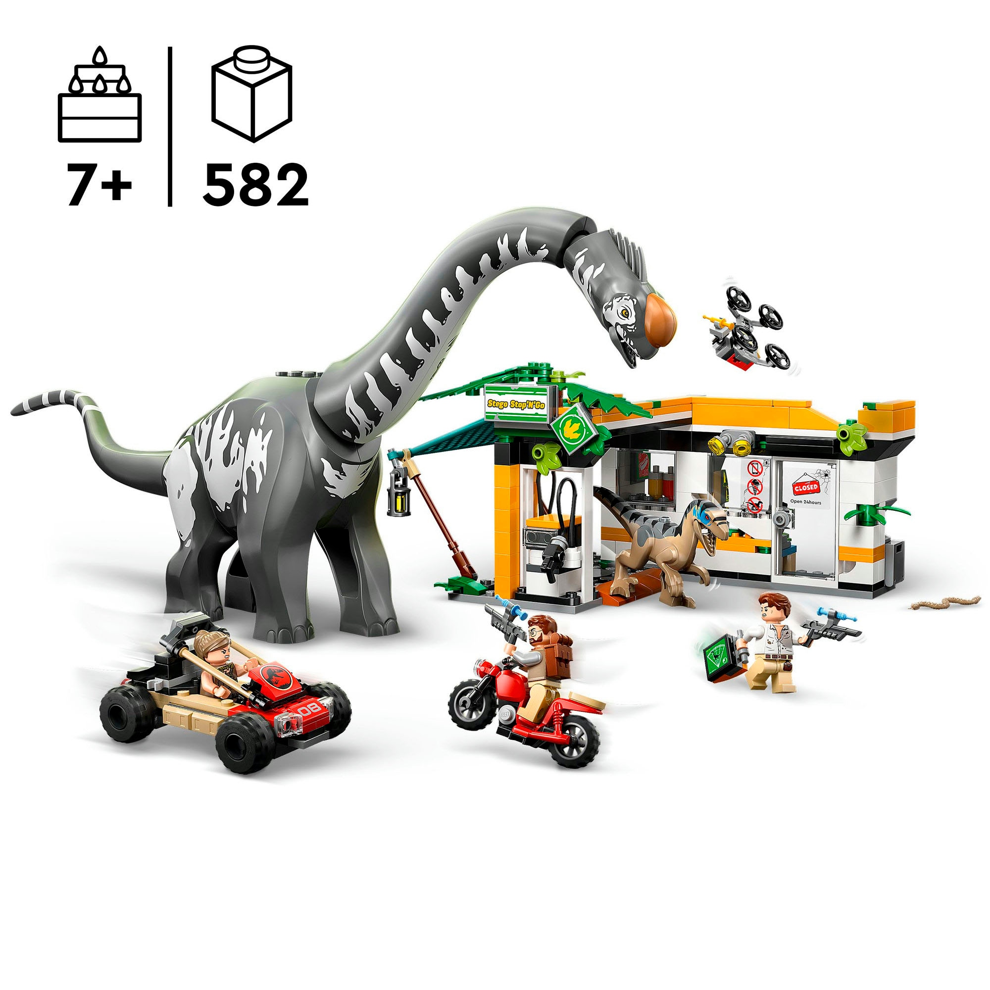 LEGO® Konstruktionsspielsteine »Raptor & Titanosaurus: Grosse Fährtensuche (76973), LEGO Jurassic World« Made in Europe