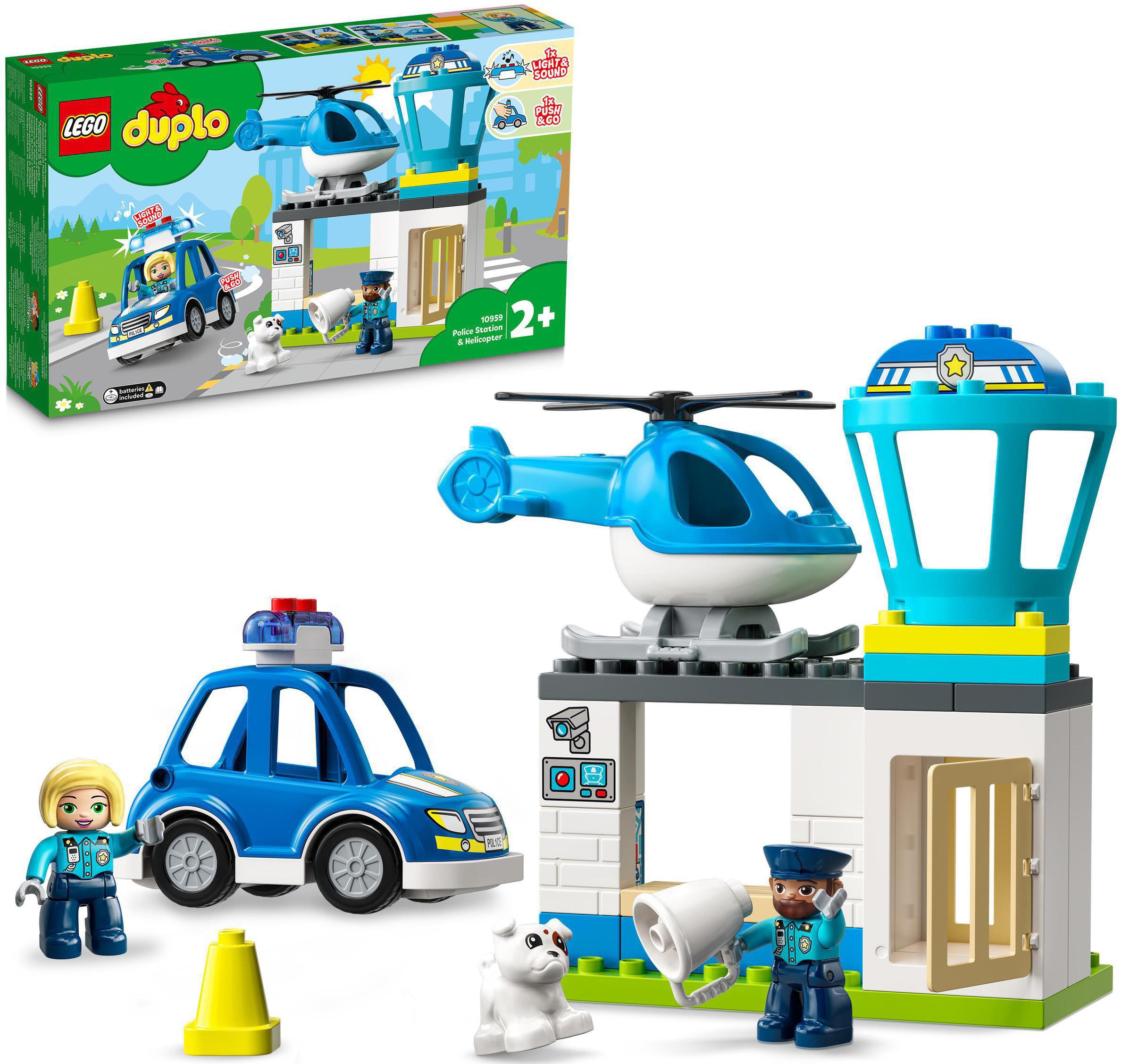 Image of LEGO® Konstruktionsspielsteine »Polizeistation mit Hubschrauber (10959), LEGO® DUPLO«, (40 St.), mit Sirene und Licht; Made in Europe bei Ackermann Versand Schweiz