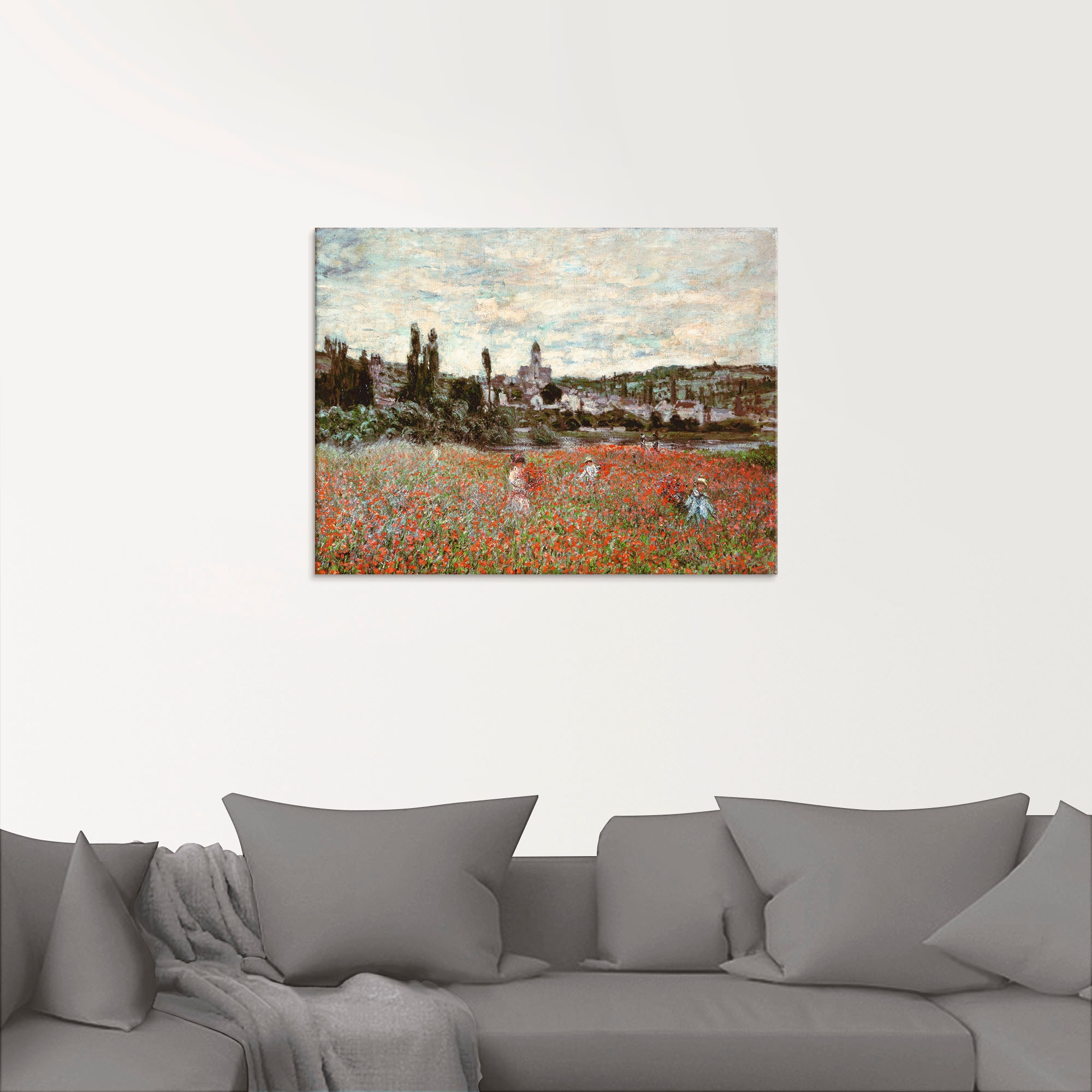 Artland Glasbild »Mohnfeld bei Vetheuil. Ca.1880«, Blumenwiese, (1 St.), in verschiedenen Grössen